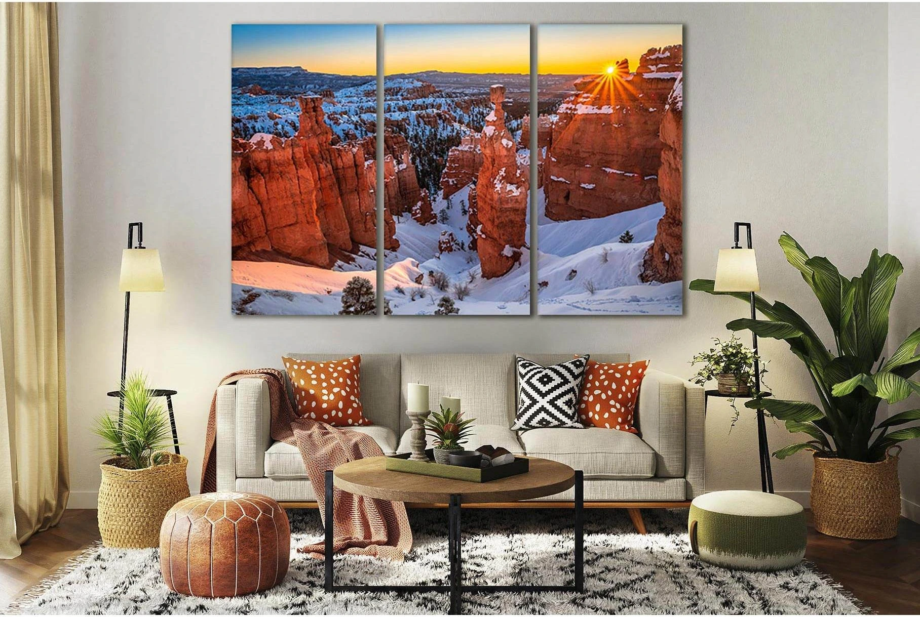 Bryce Canyon At Sunset №SL220 Ready to Hang Canvas Print - Zellart Canvas Prints 0new, ALL_Products, SUNRISE & SUNSET WALL ART