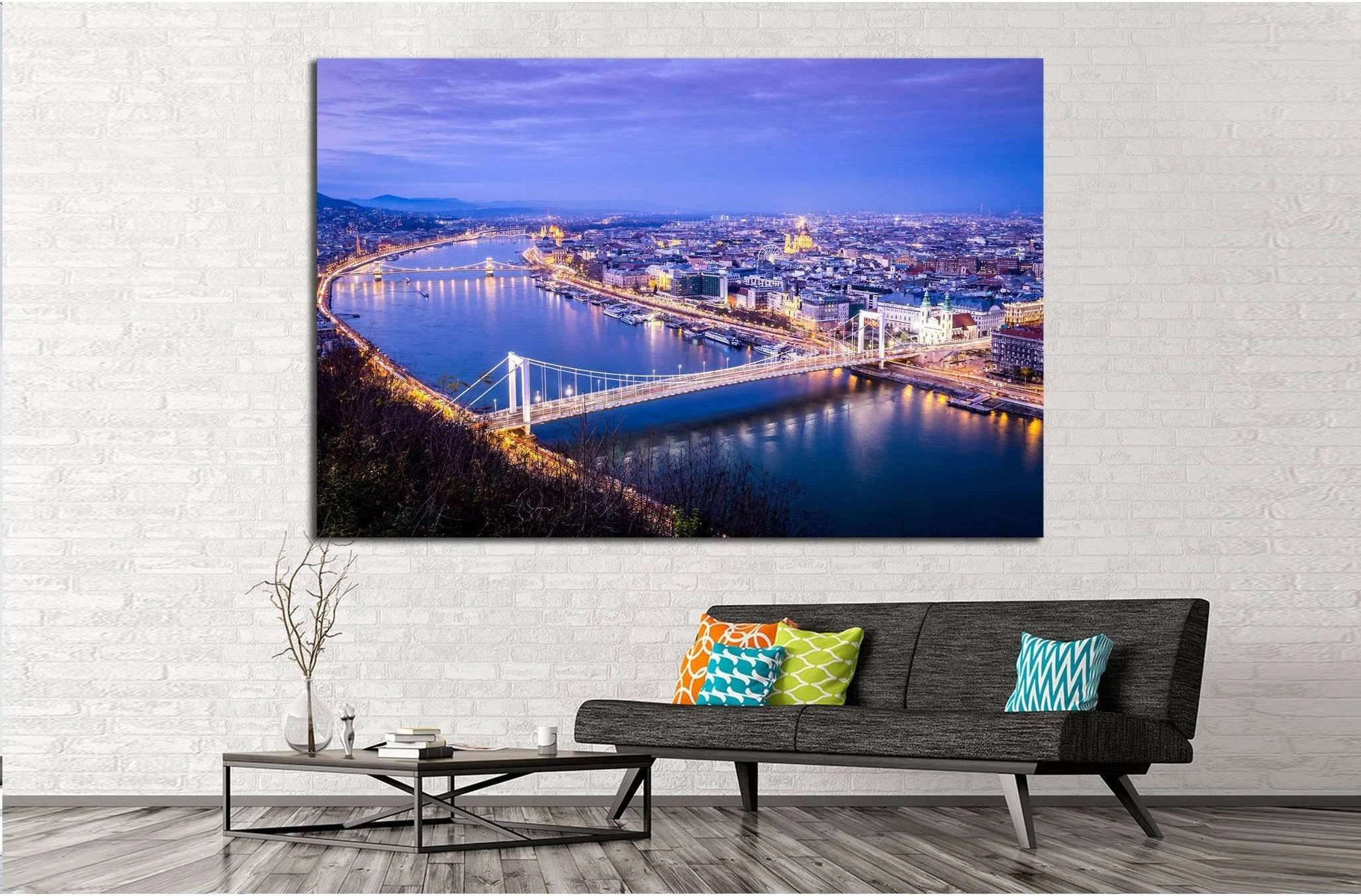 Budapest cityscape, Gellert Hill, Hungary №1201 Ready to Hang Canvas Print - Zellart Canvas Prints ALL_Products, s-1201
