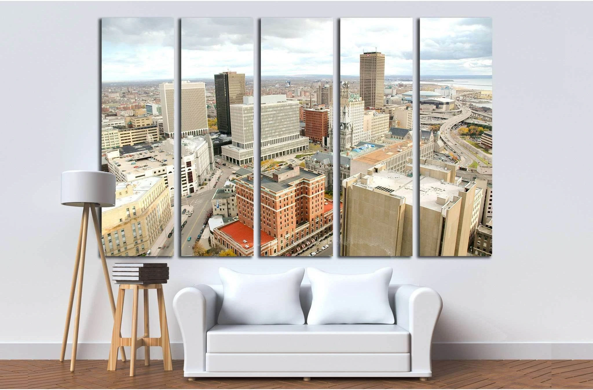 Buffalo skyline from the city hall observation deck №1682 Ready to Hang Canvas Print - Zellart Canvas Prints ALL_Products, s-1682