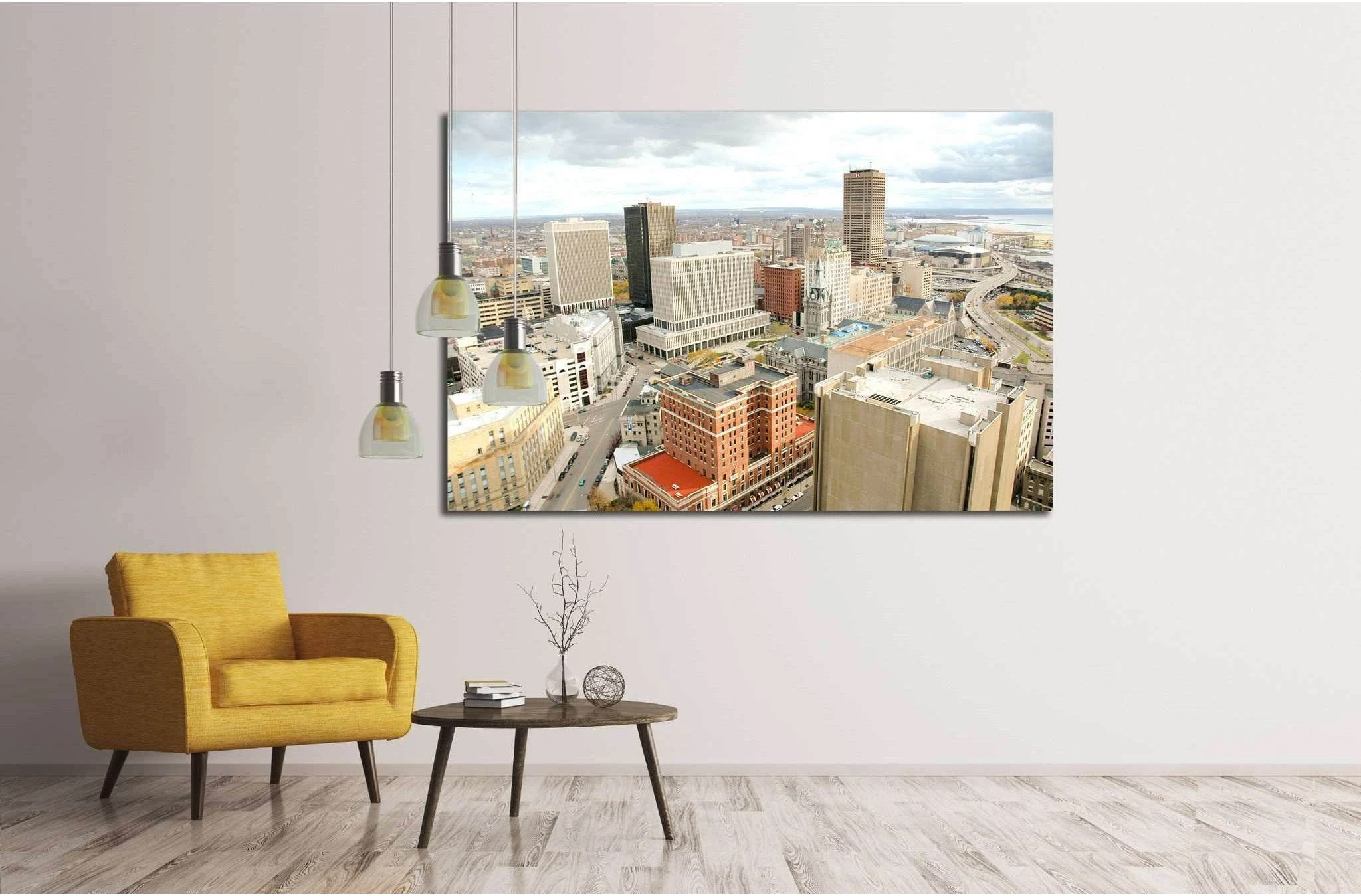 Buffalo skyline from the city hall observation deck №1682 Ready to Hang Canvas Print - Zellart Canvas Prints ALL_Products, s-1682