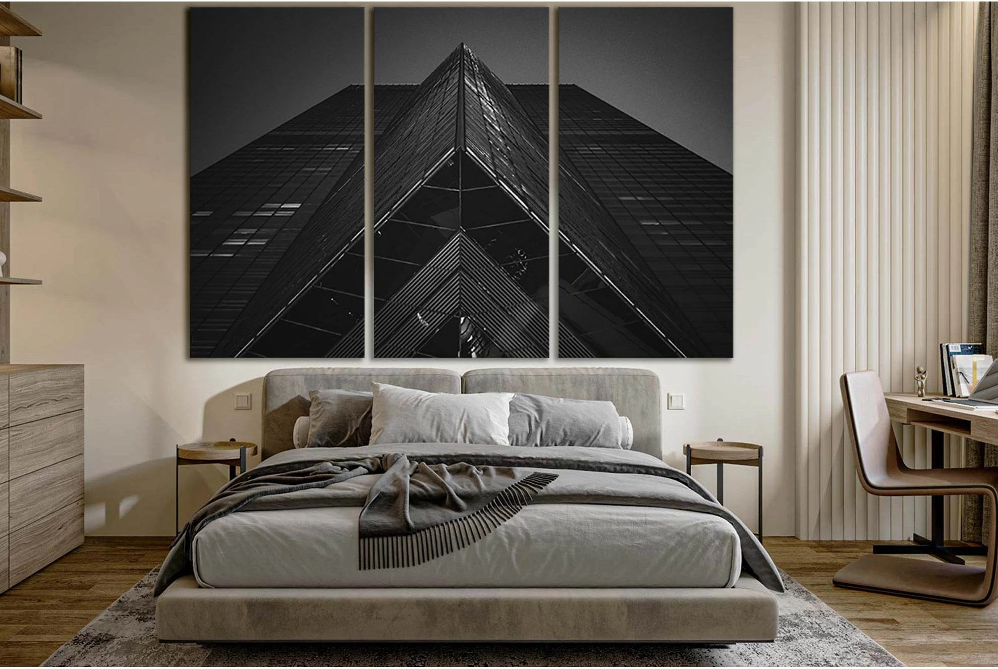 Building Architecture In Black And White №SL1404 Ready to Hang Canvas Print - Zellart Canvas Prints 0new, ALL_Products, Architecture