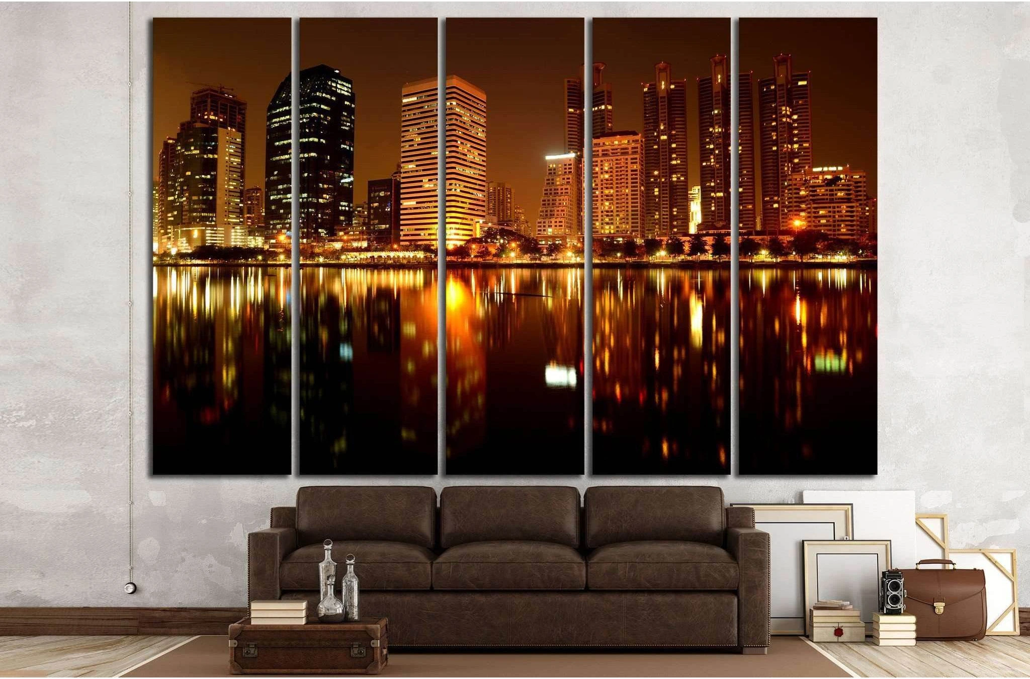 Building at night №1429 Ready to Hang Canvas Print - Zellart Canvas Prints ALL_Products, s-1429