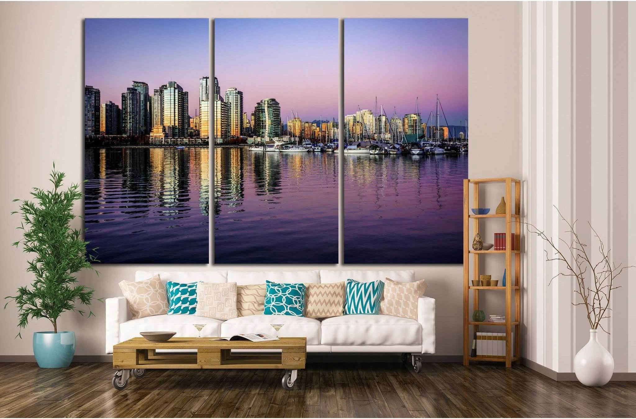 buildings on the waterfront №852 Ready to Hang Canvas Print - Zellart Canvas Prints ALL_Products, s-852