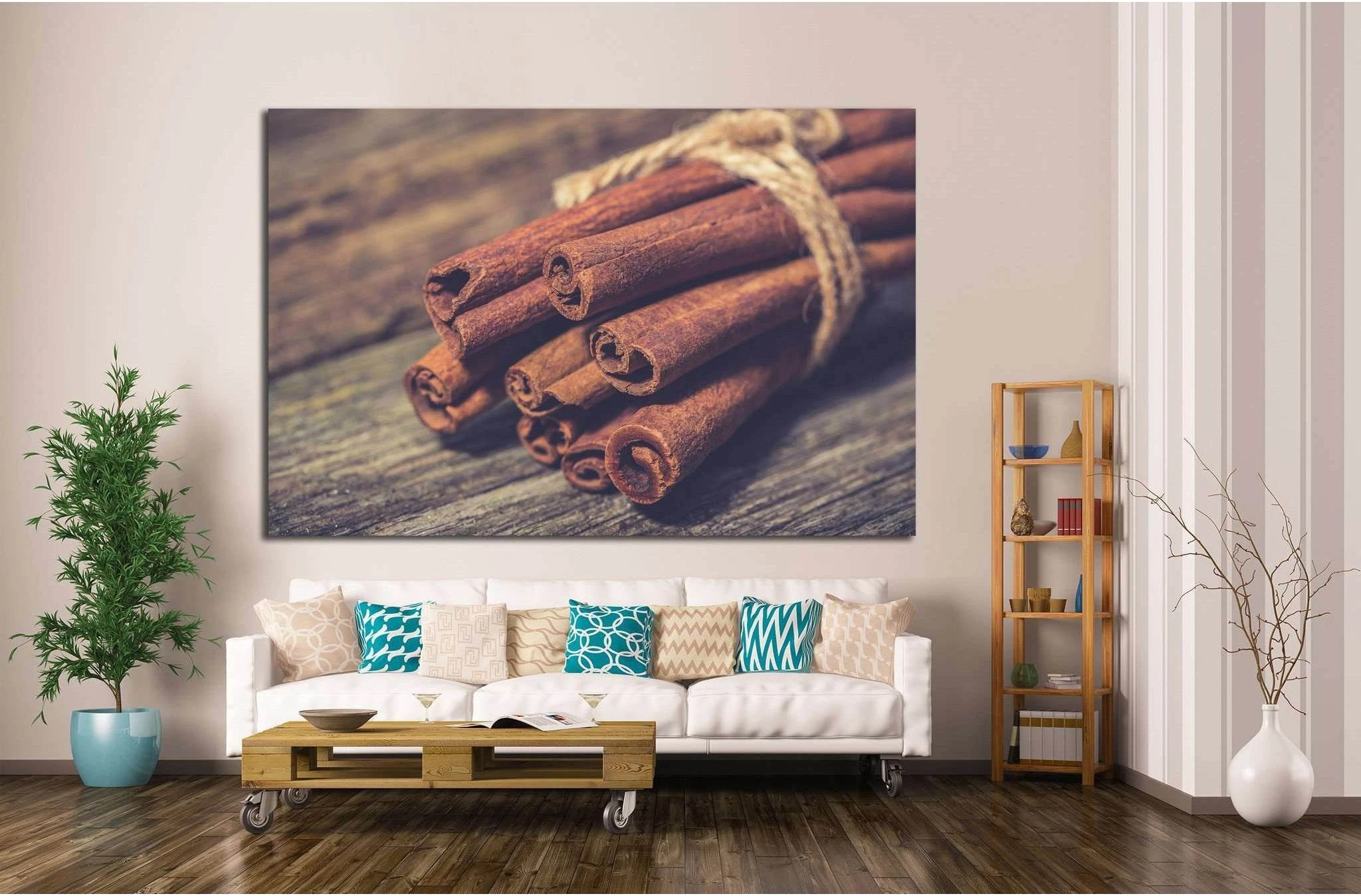 Bunch of cinnamon sticks №1076 Ready to Hang Canvas Print - Zellart Canvas Prints ALL_Products, s-1076