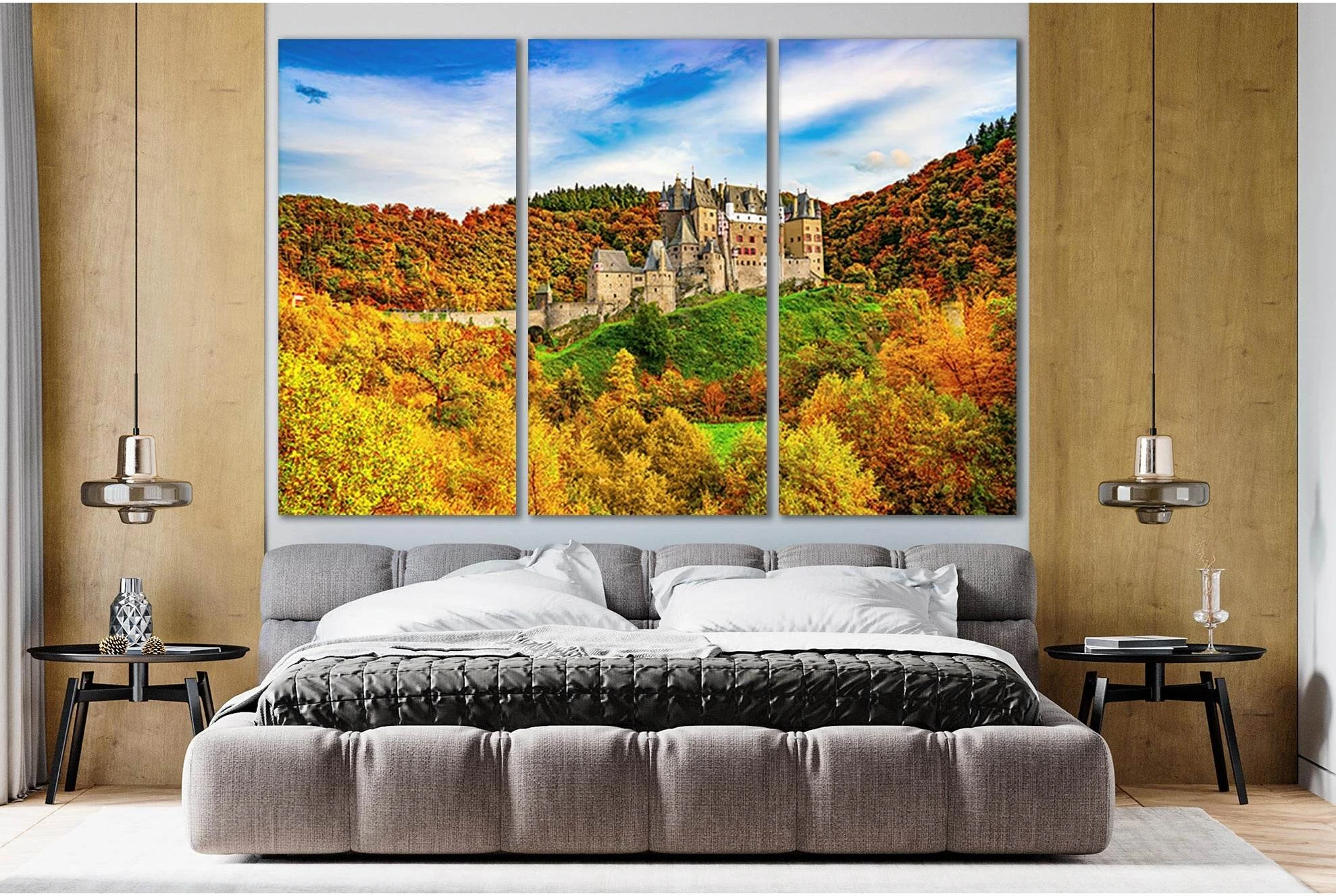Burg Eltz Castle In Autumn №SL663 Ready to Hang Canvas Print - Zellart Canvas Prints 0new, ALL_Products, Autumn Wall Art