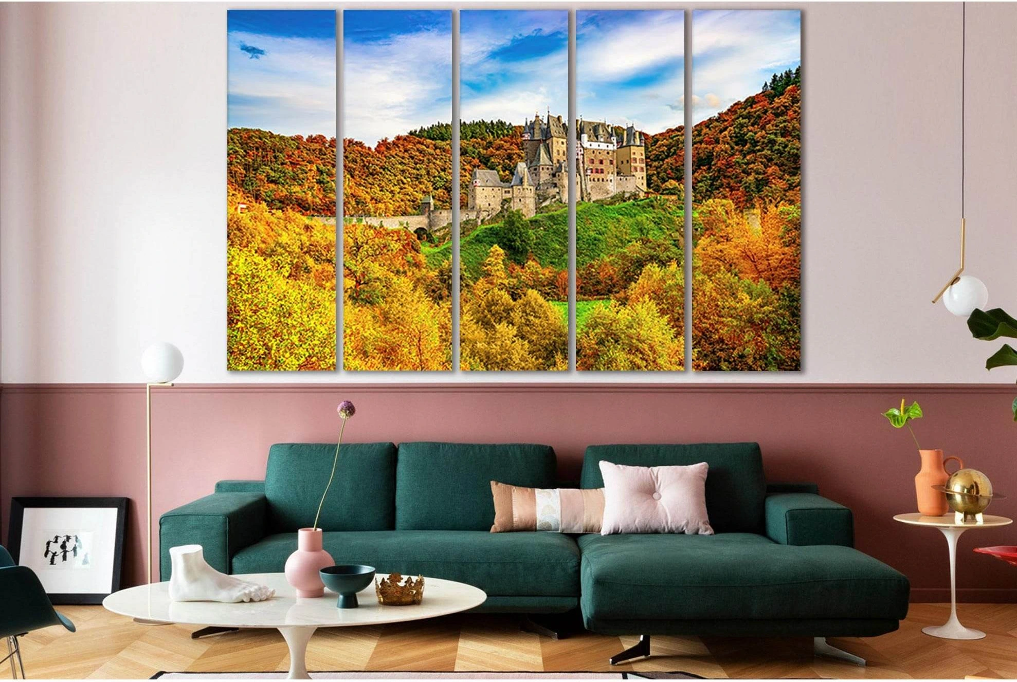 Burg Eltz Castle In Autumn №SL663 Ready to Hang Canvas Print - Zellart Canvas Prints 0new, ALL_Products, Autumn Wall Art