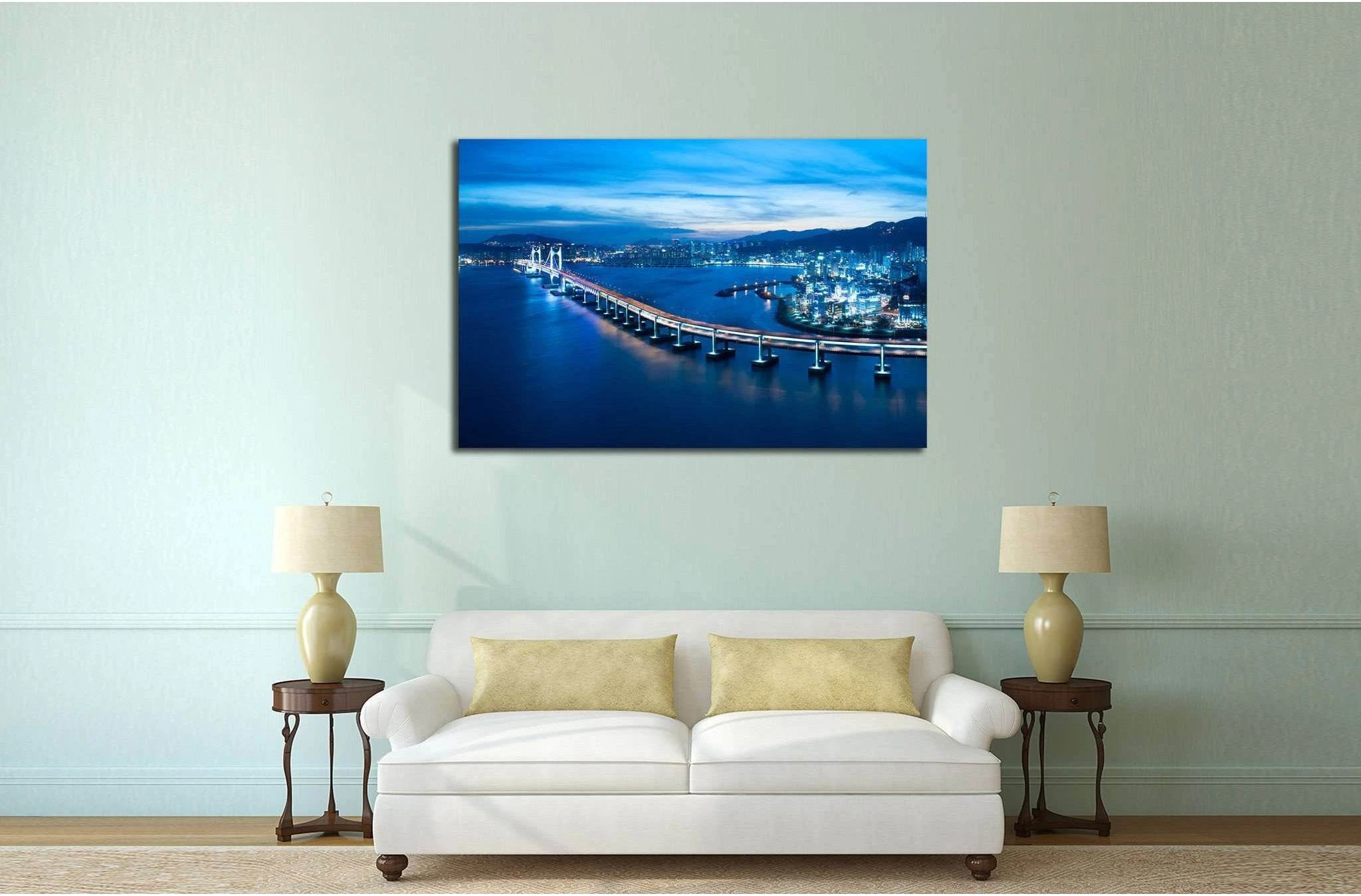 Busan Diamond bridge №573 Ready to Hang Canvas Print - Zellart Canvas Prints ALL_Products, s-573