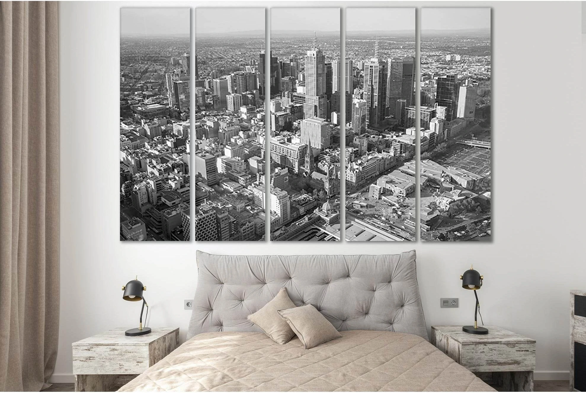 Business District In Melbourne Skyline №SL378 Ready to Hang Canvas Print - Zellart Canvas Prints 0new, ALL_Products, Cityscapes & Skylines