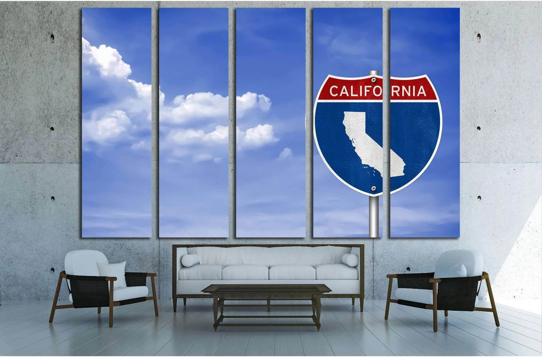 California road sign concept №1949 Ready to Hang Canvas Print - Zellart Canvas Prints ALL_Products, s-1949