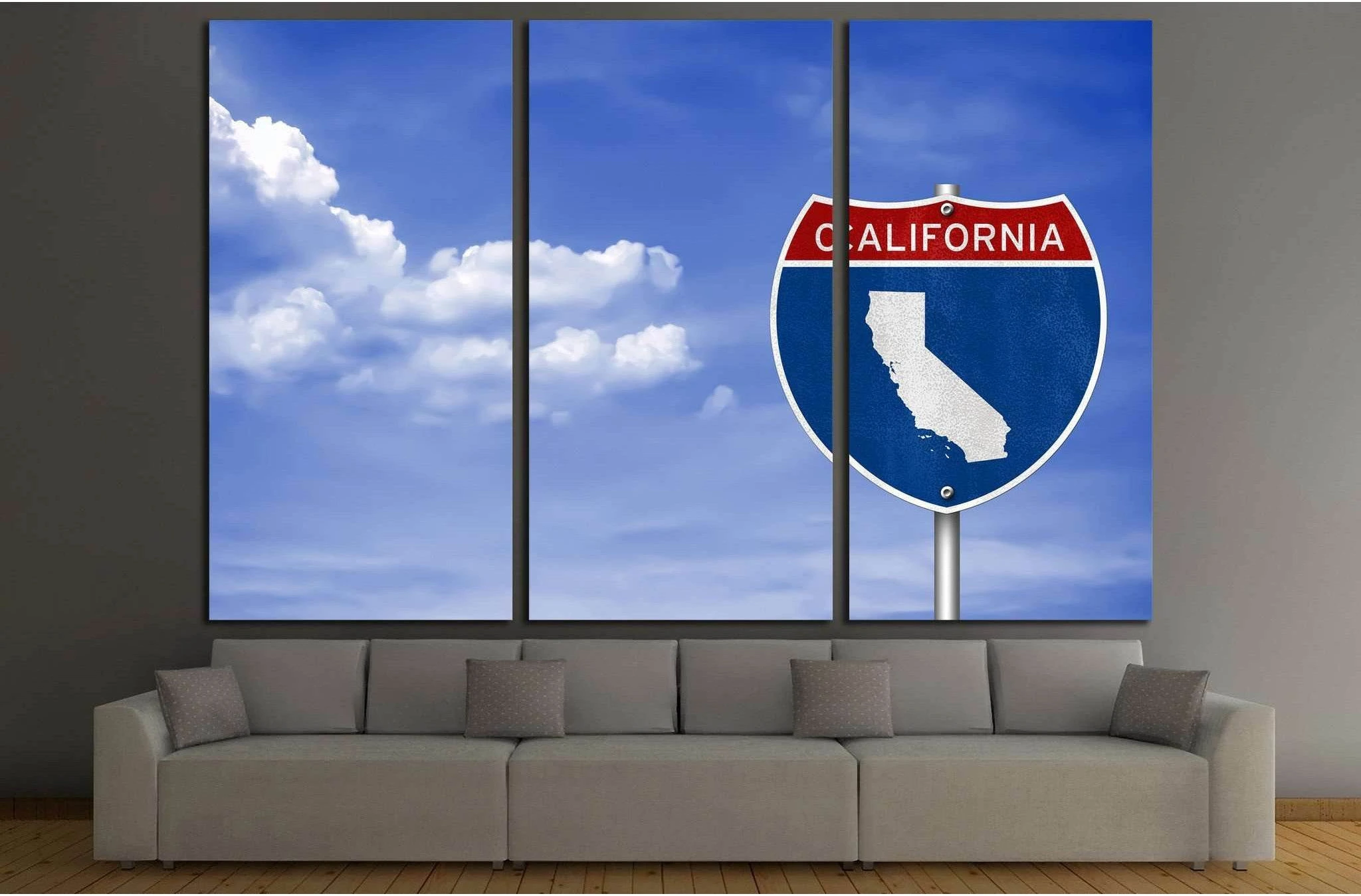 California road sign concept №1949 Ready to Hang Canvas Print - Zellart Canvas Prints ALL_Products, s-1949