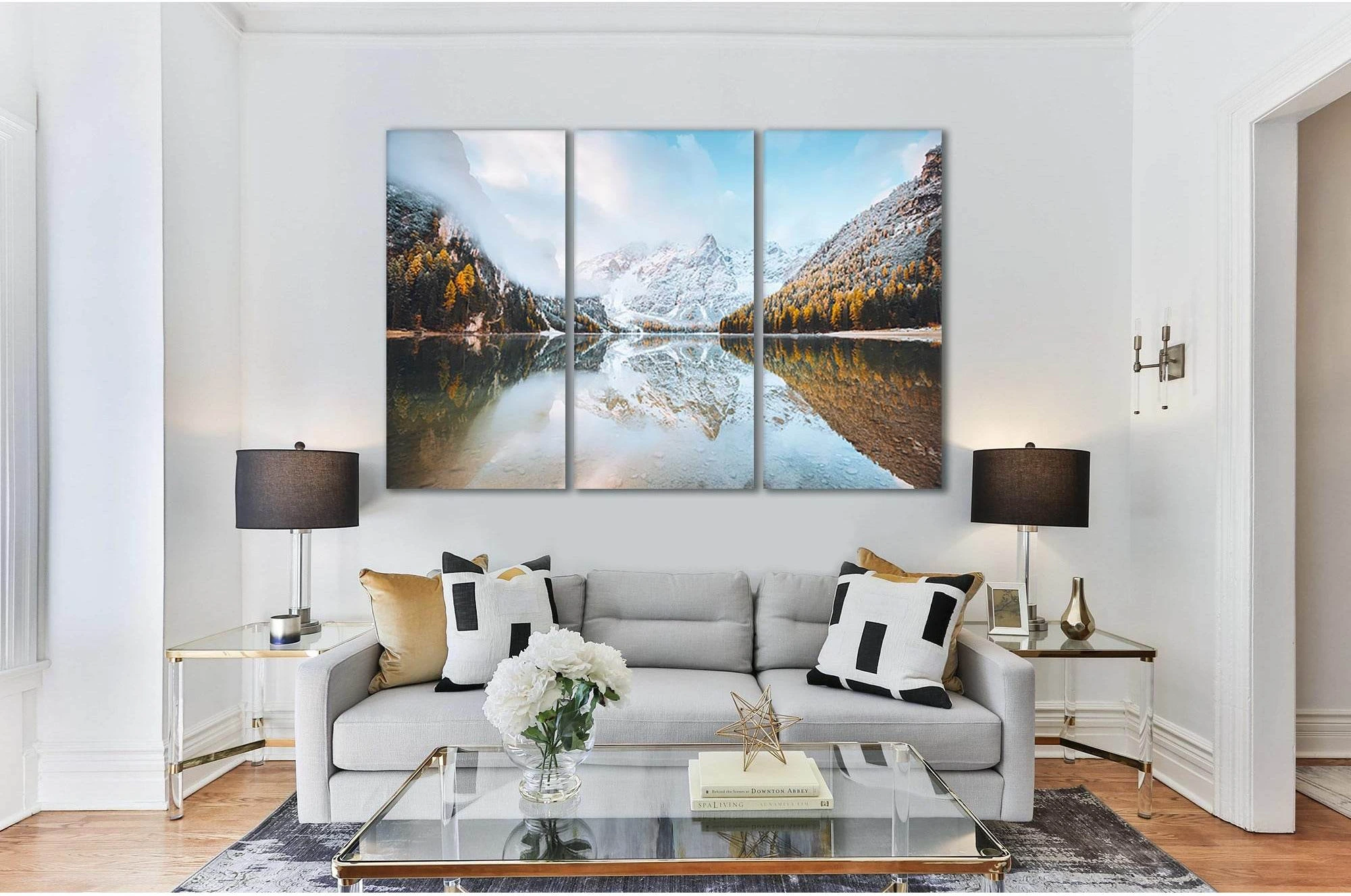 Calm Alpine Lake Braies №Sl24 Ready to Hang Canvas Print - Zellart Canvas Prints 0new, ALL_Products, Nature & Landscapes Canvas Print