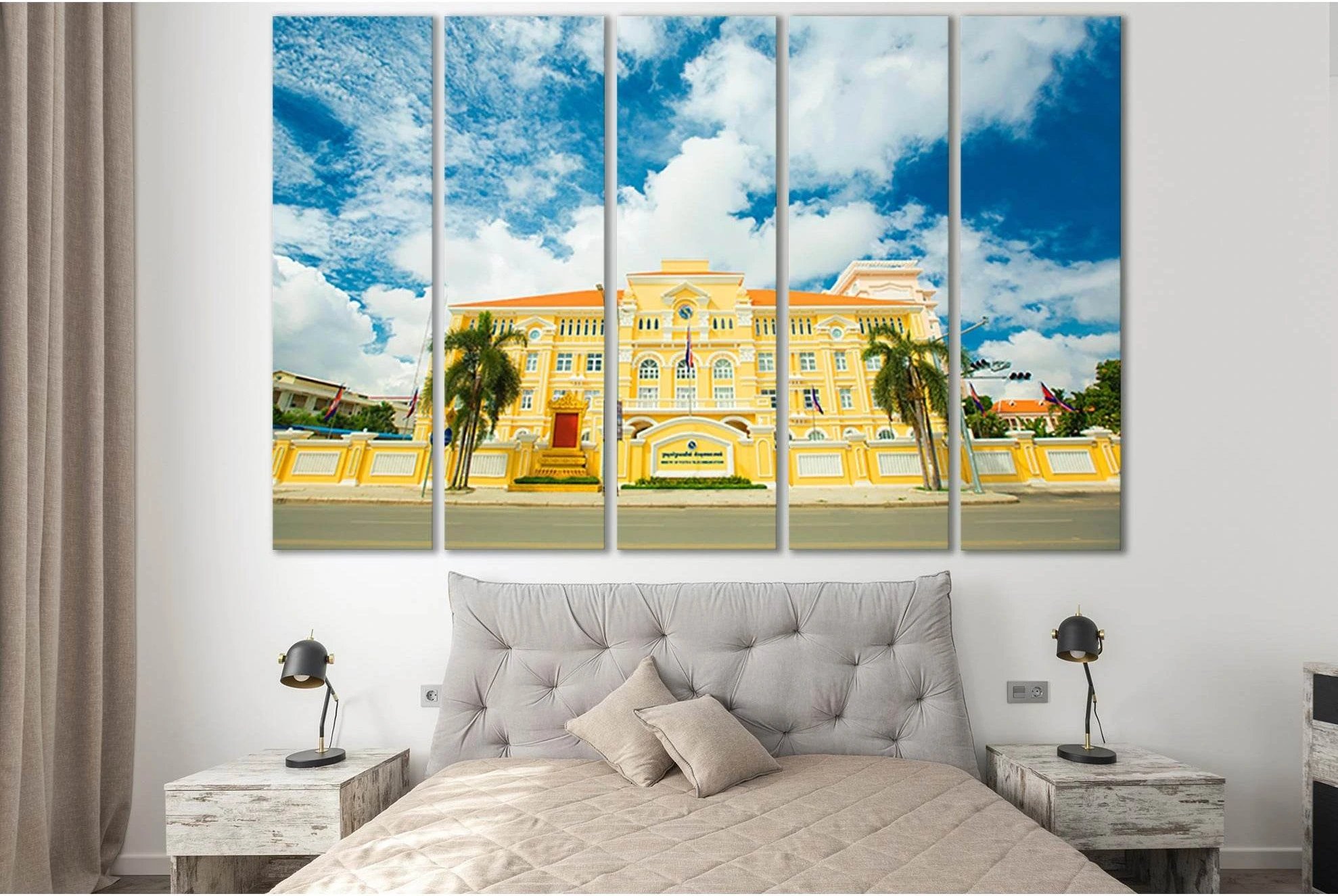 Cambodia Post Office Building №SL1408 Ready to Hang Canvas Print - Zellart Canvas Prints 0new, ALL_Products, Architecture