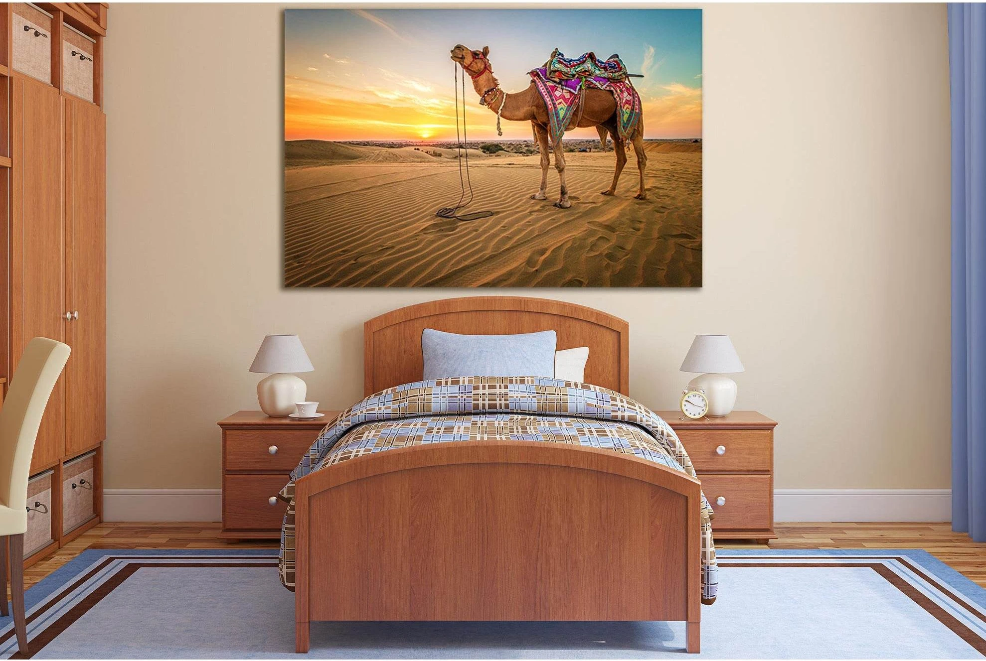 Camel In The Desert №SL1015 Ready to Hang Canvas Print - Zellart Canvas Prints 0new, ALL_Products, Animals & Wildlife