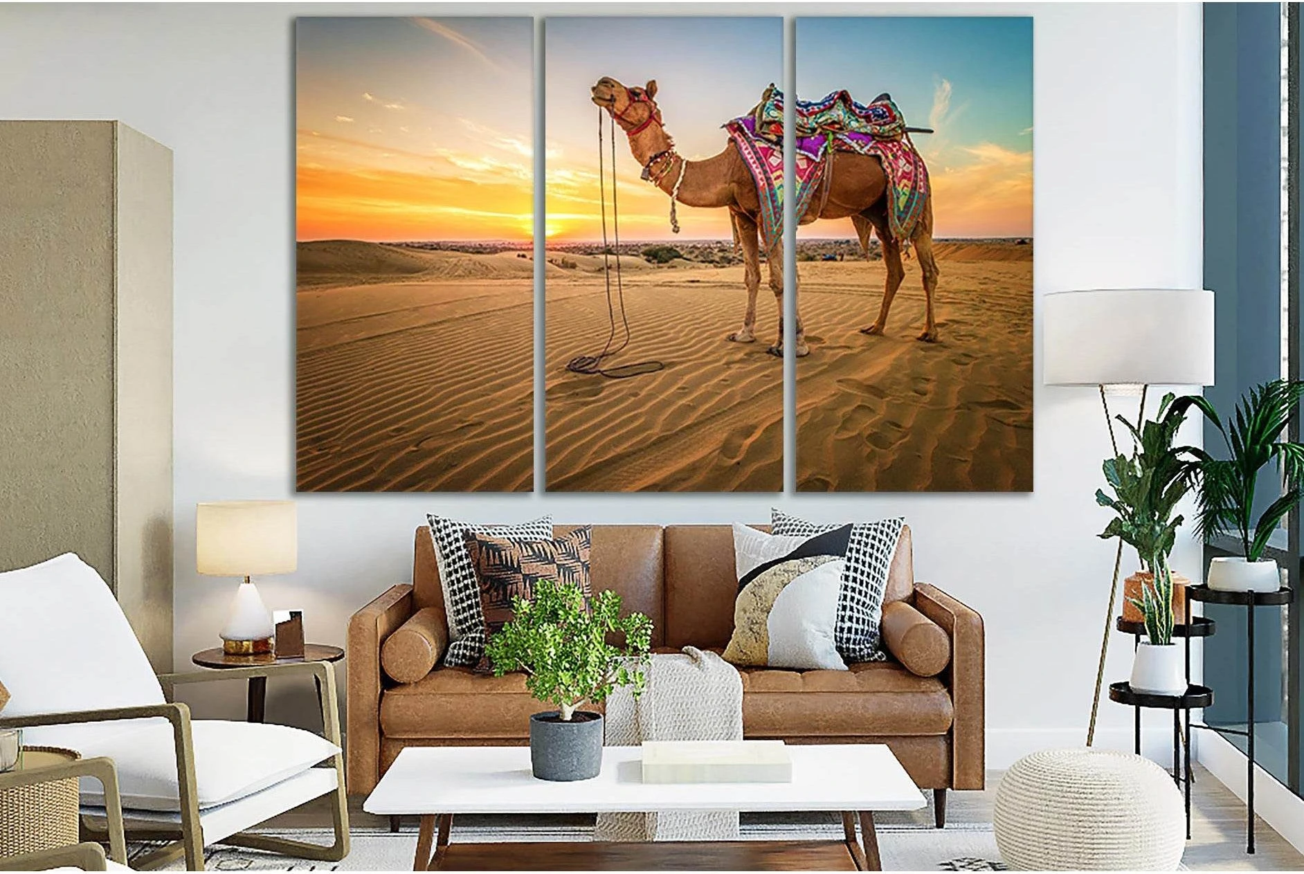 Camel In The Desert №SL1015 Ready to Hang Canvas Print - Zellart Canvas Prints 0new, ALL_Products, Animals & Wildlife