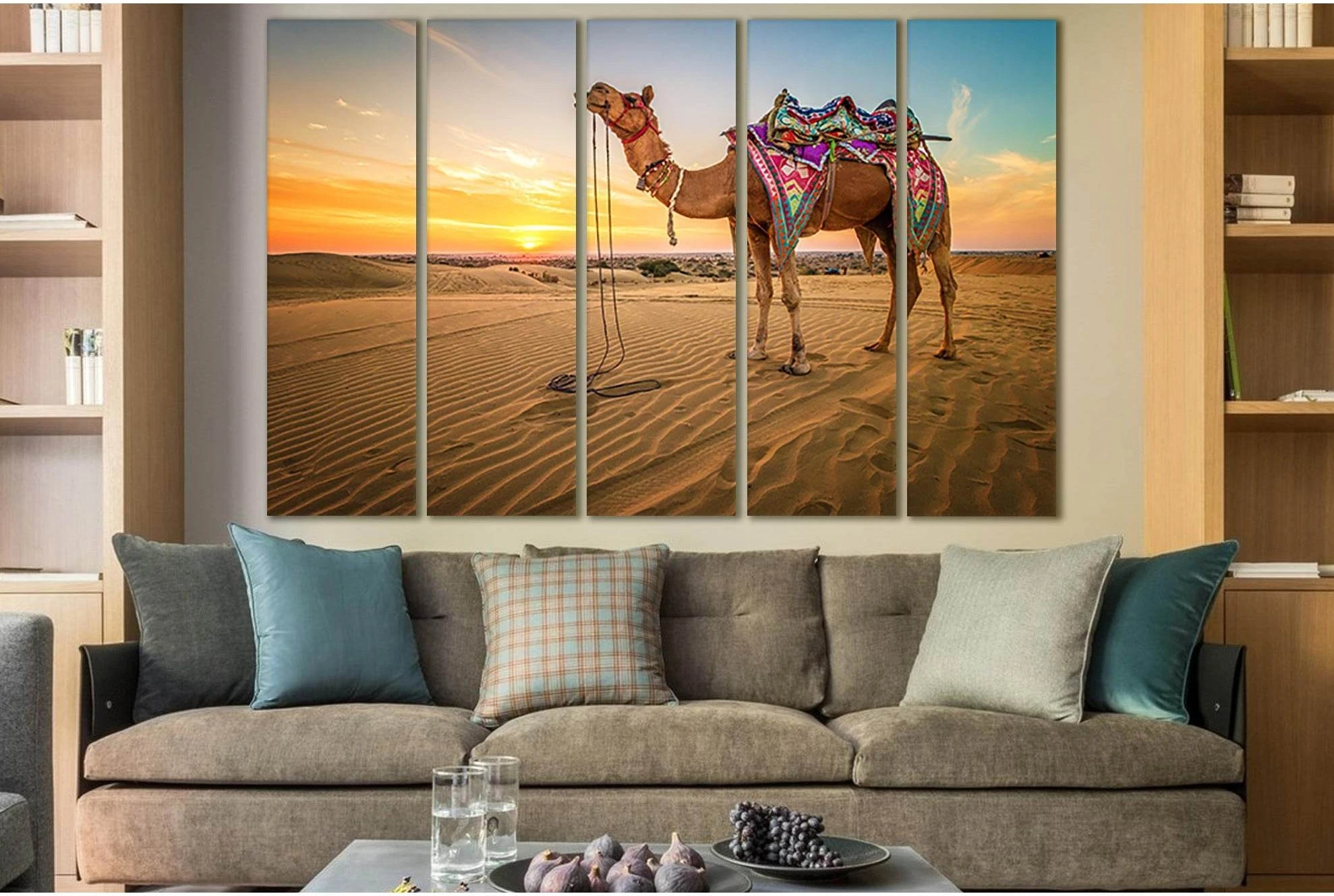Camel In The Desert №SL1015 Ready to Hang Canvas Print - Zellart Canvas Prints 0new, ALL_Products, Animals & Wildlife