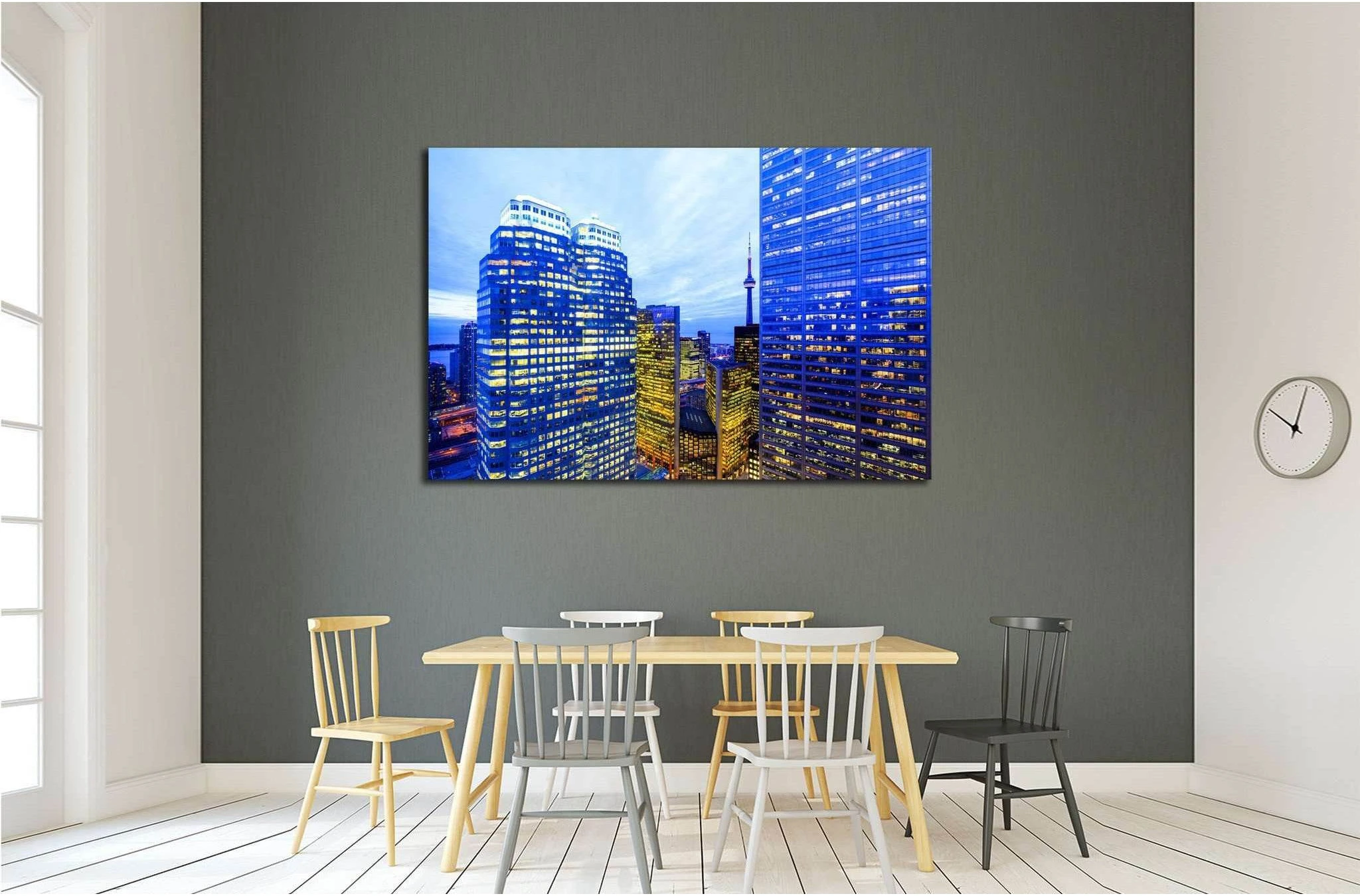 CANADA, Toronto Downtown Core at night №2070 Ready to Hang Canvas Print - Zellart Canvas Prints ALL_Products, s-2070