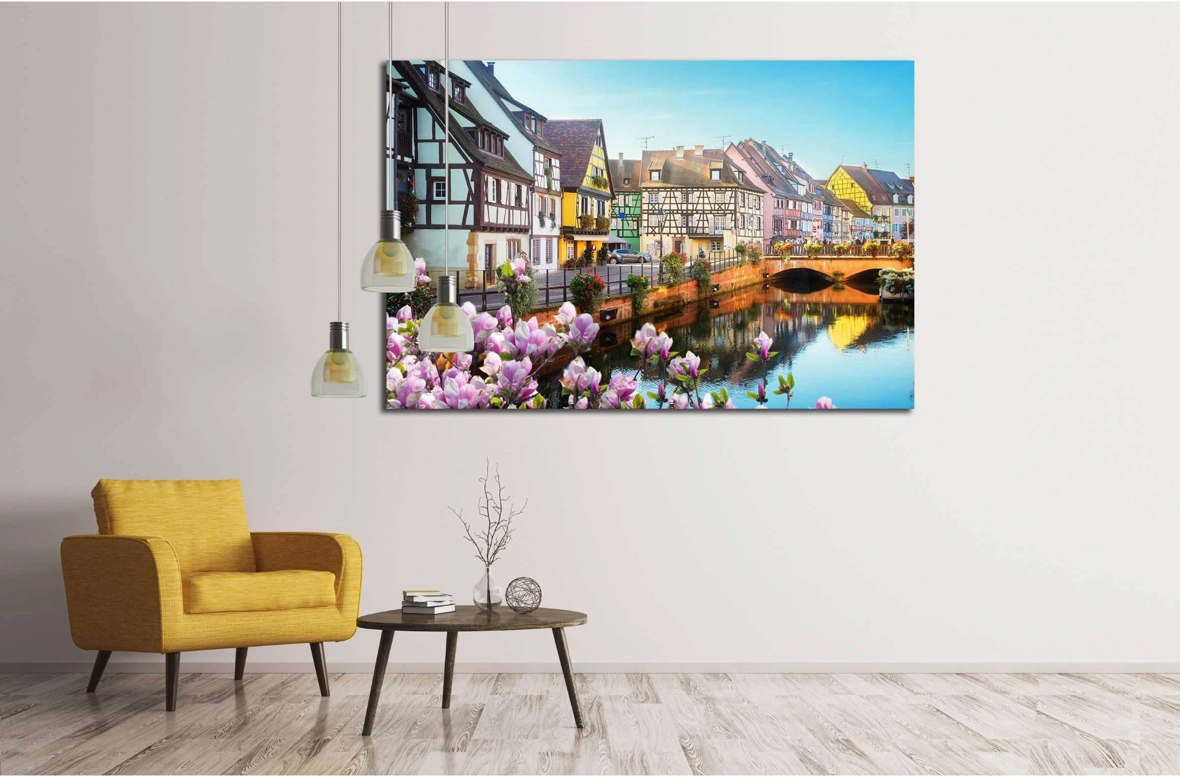 canal of Colmar, most famous town of Alsace at spring day, France №2387 Ready to Hang Canvas Print - Zellart Canvas Prints ALL_Products, s-2387