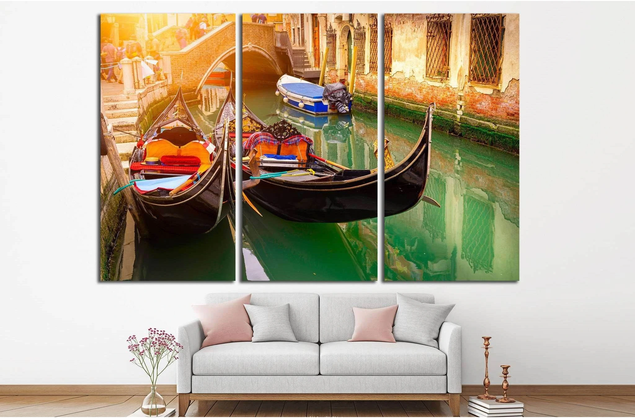 Canal with two gondolas, Venice, Italy №833 Ready to Hang Canvas Print - Zellart Canvas Prints ALL_Products, s-833