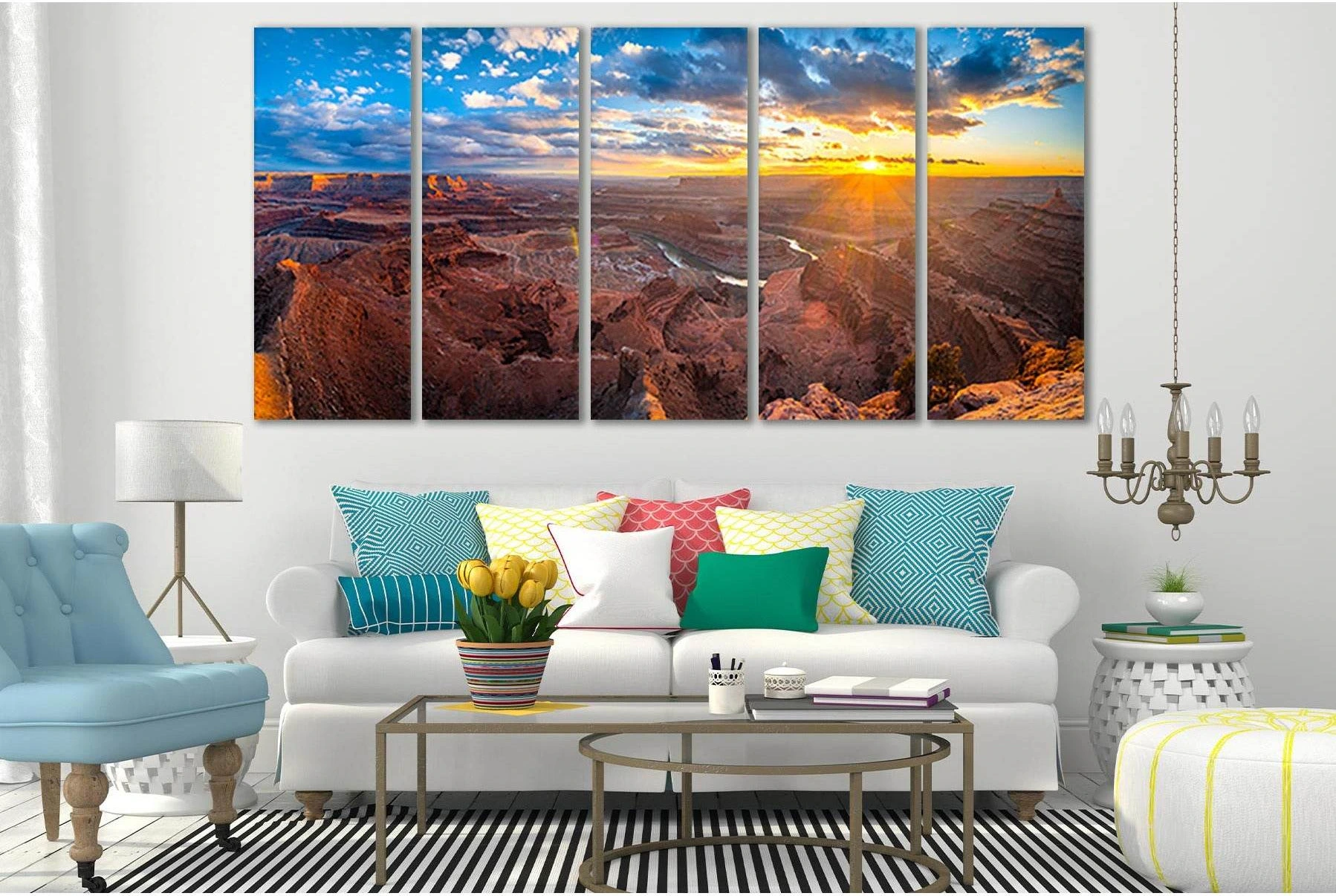 Canyon Cloud Beautiful Dawn №SL217 Ready to Hang Canvas Print - Zellart Canvas Prints 0new, ALL_Products, SUNRISE & SUNSET WALL ART