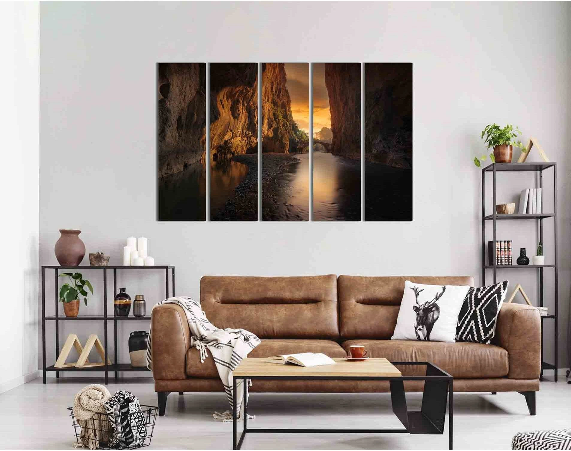 Canyon in Greece №D1811 Ready to Hang Canvas Print - Zellart Canvas Prints 0new, ALL_Products, Sunrise & sunset wall art