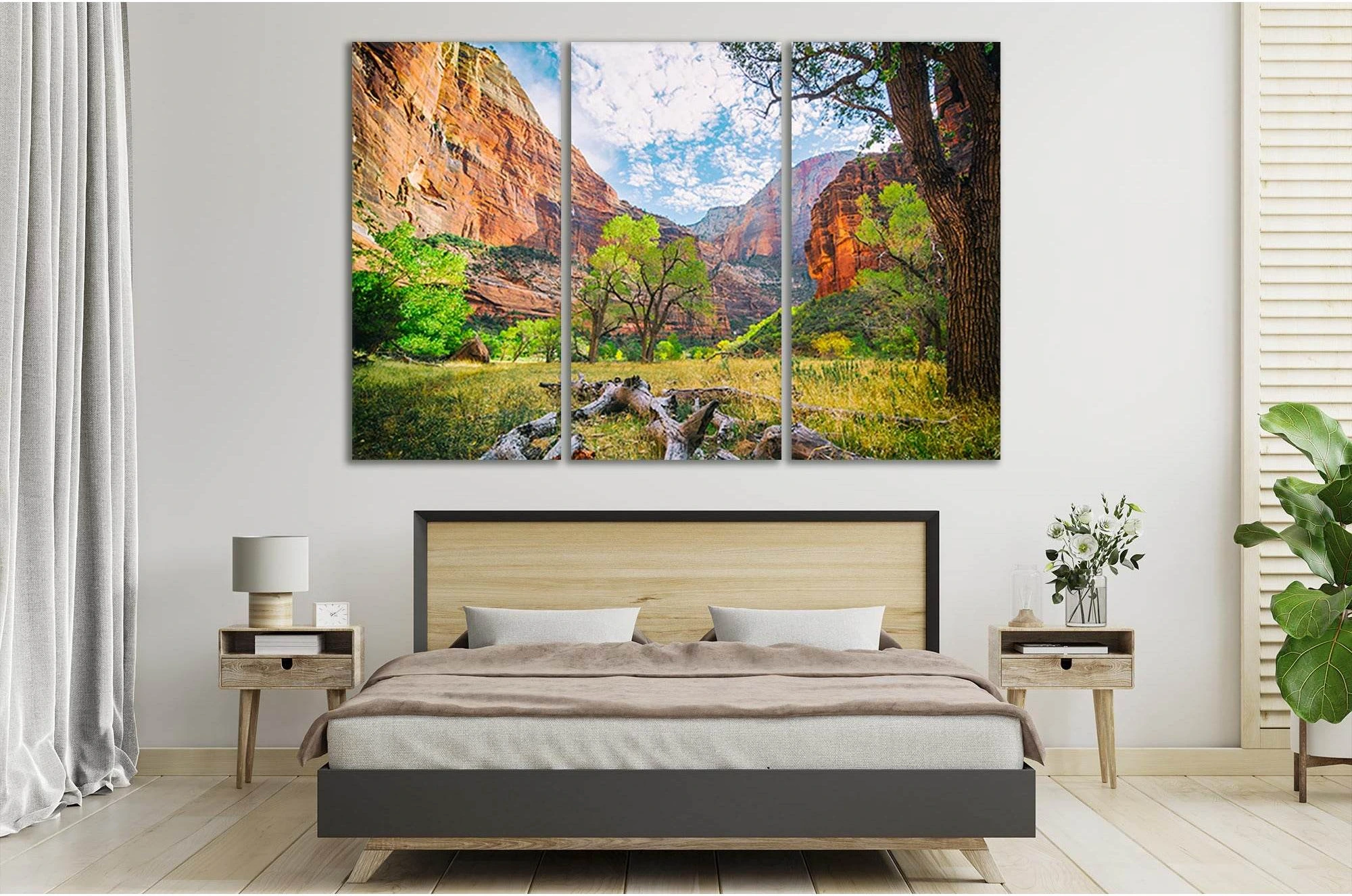 Canyon Of Zion National Park №Sl03 Ready to Hang Canvas Print - Zellart Canvas Prints 0new, ALL_Products, Nature & Landscapes Canvas Print