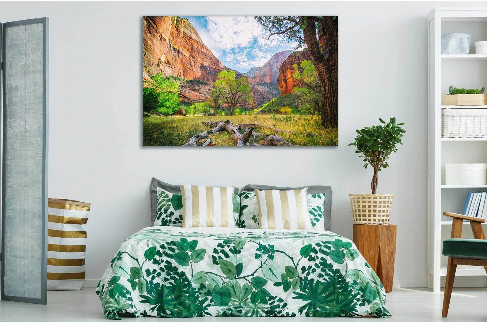 Canyon Of Zion National Park №Sl03 Ready to Hang Canvas Print - Zellart Canvas Prints 0new, ALL_Products, Nature & Landscapes Canvas Print