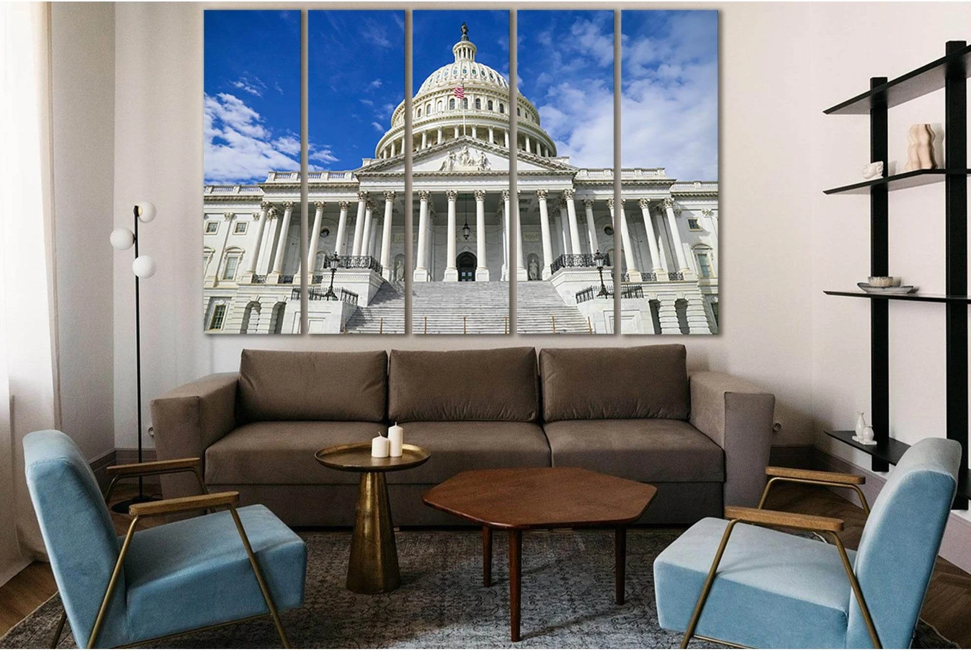 Capitol Building In Washington №SL1405 Ready to Hang Canvas Print - Zellart Canvas Prints 0new, ALL_Products, Architecture