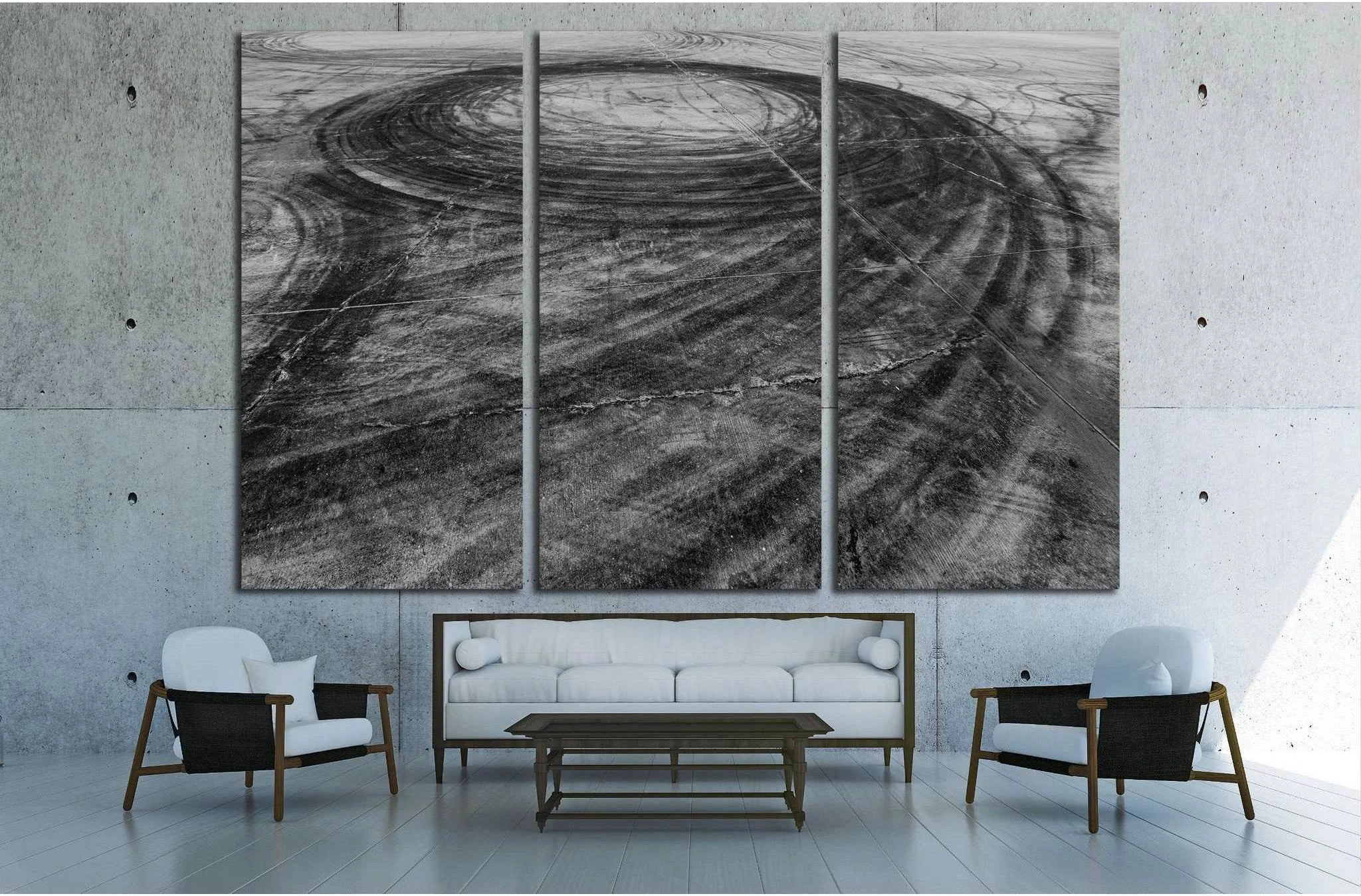 Car drift skid marks №1889 Ready to Hang Canvas Print - Zellart Canvas Prints ALL_Products, s-1889