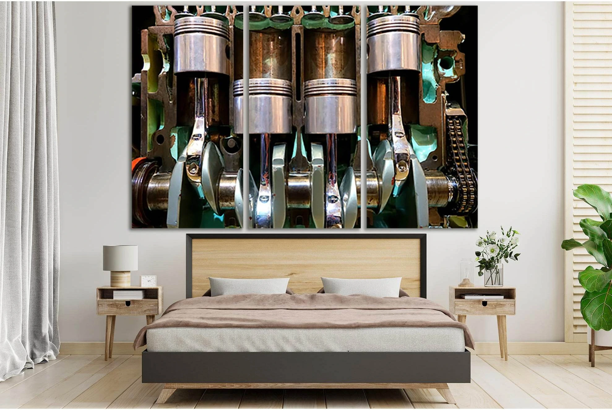 Car Engine №SL744 Ready to Hang Canvas Print - Zellart Canvas Prints 0new, ALL_Products, Engine, Engines Wall Art