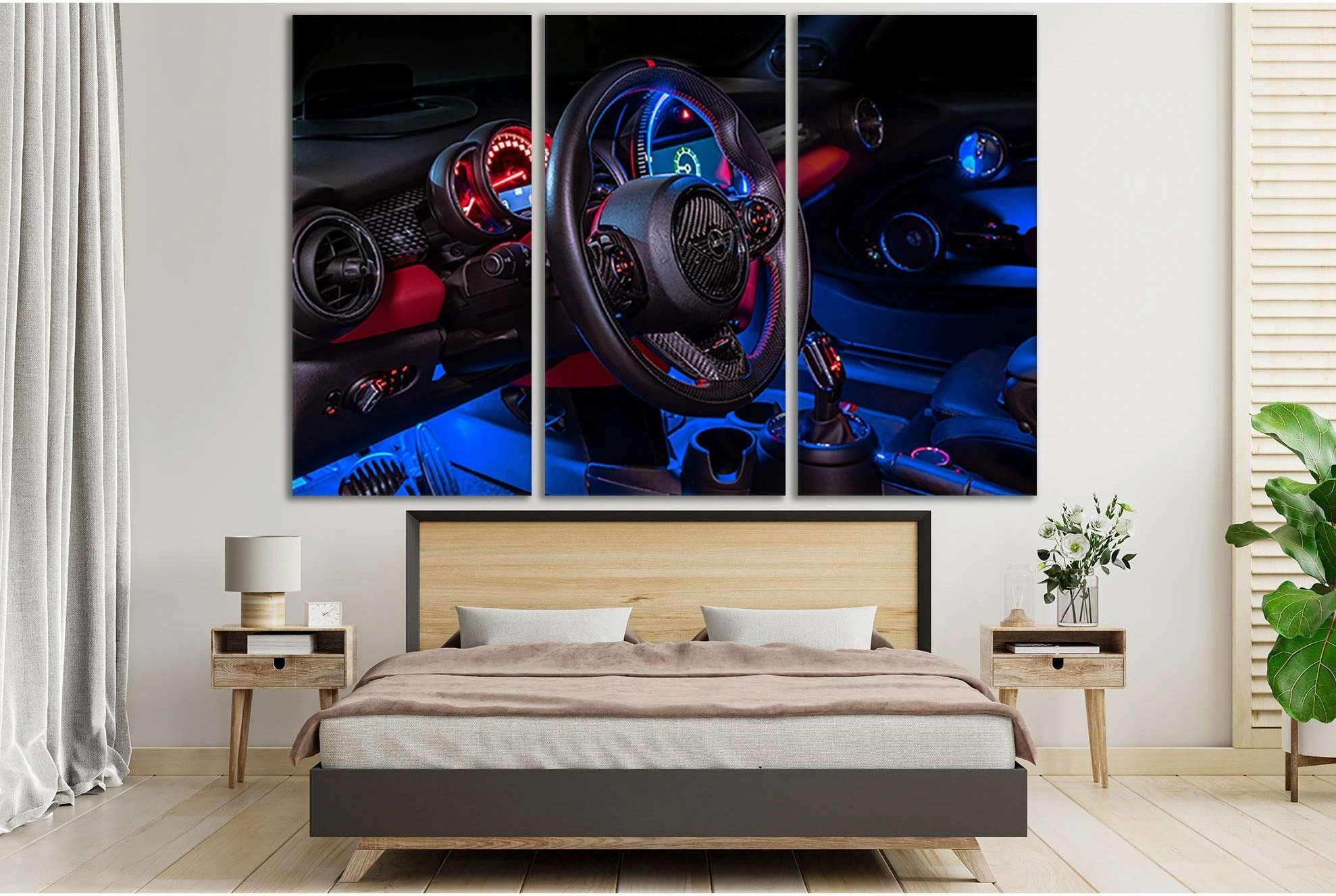 Car Interior Dashboard №SL752 Ready to Hang Canvas Print - Zellart Canvas Prints 0new, ALL_Products, Engine, Engines Wall Art