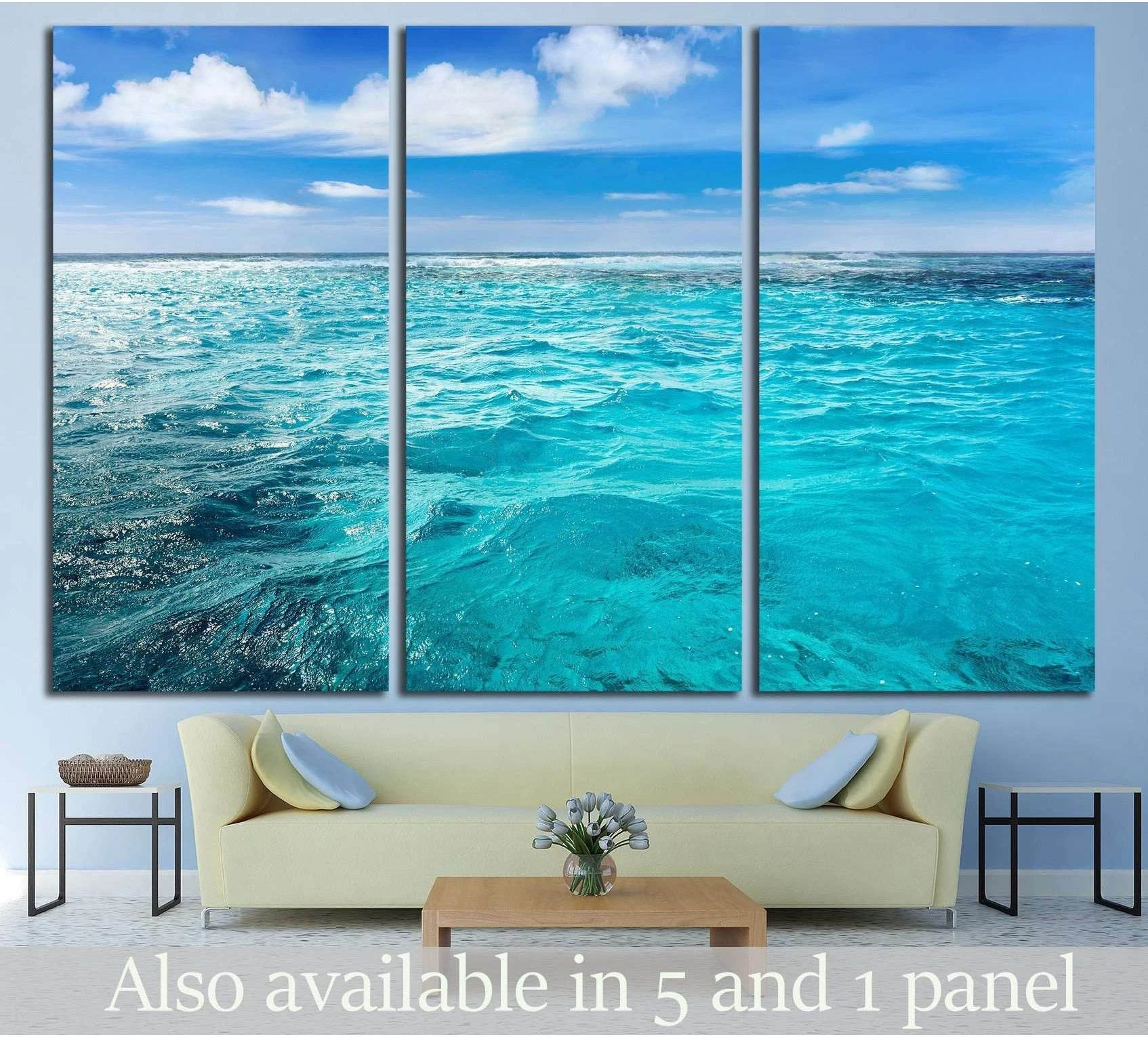 Caribbean sea, Cuba showing sea water, shoreline and horizon depth.