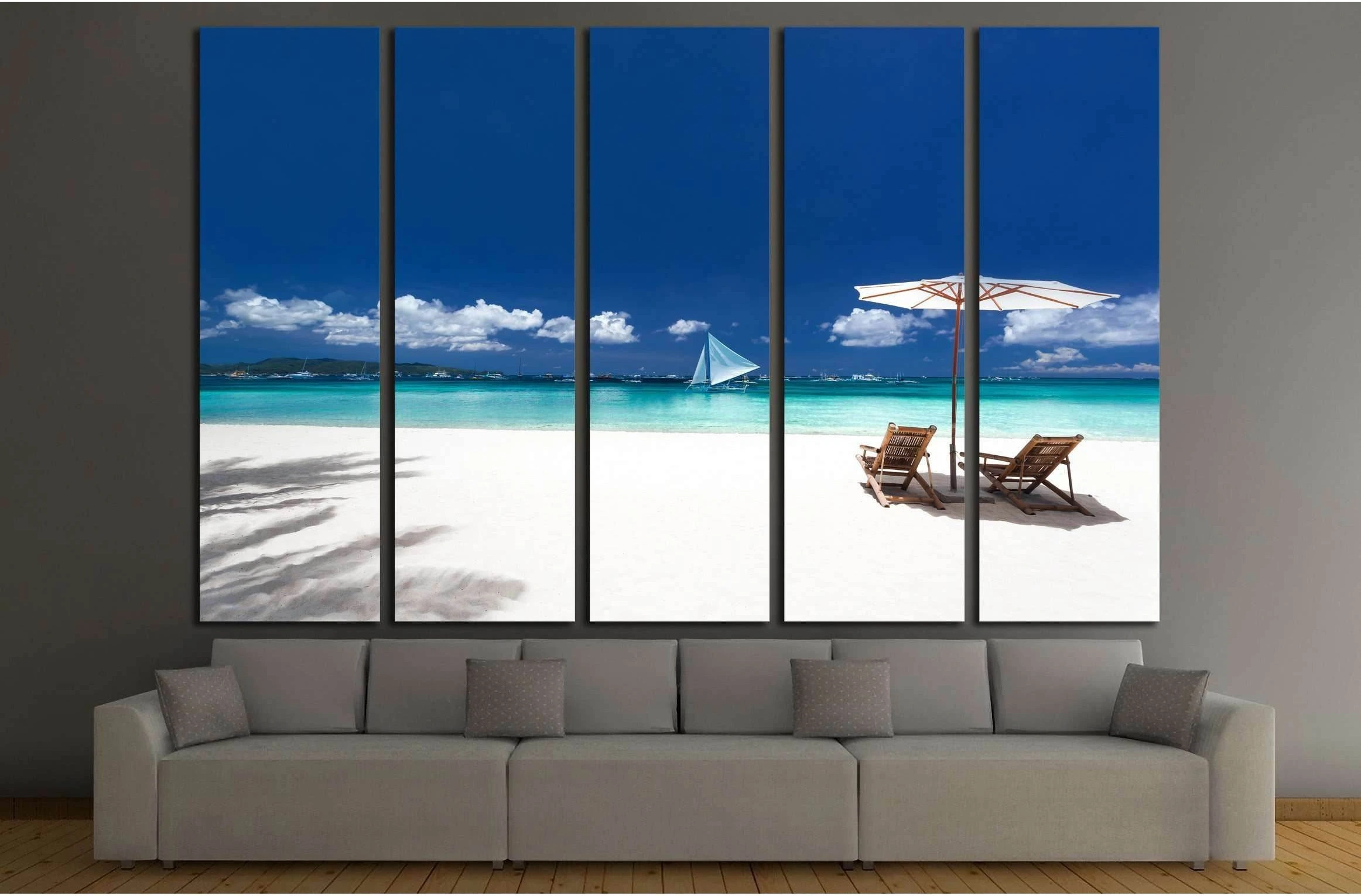 Caribbean tropical beach №3133 Ready to Hang Canvas Print - Zellart Canvas Prints ALL_Products, s-3133