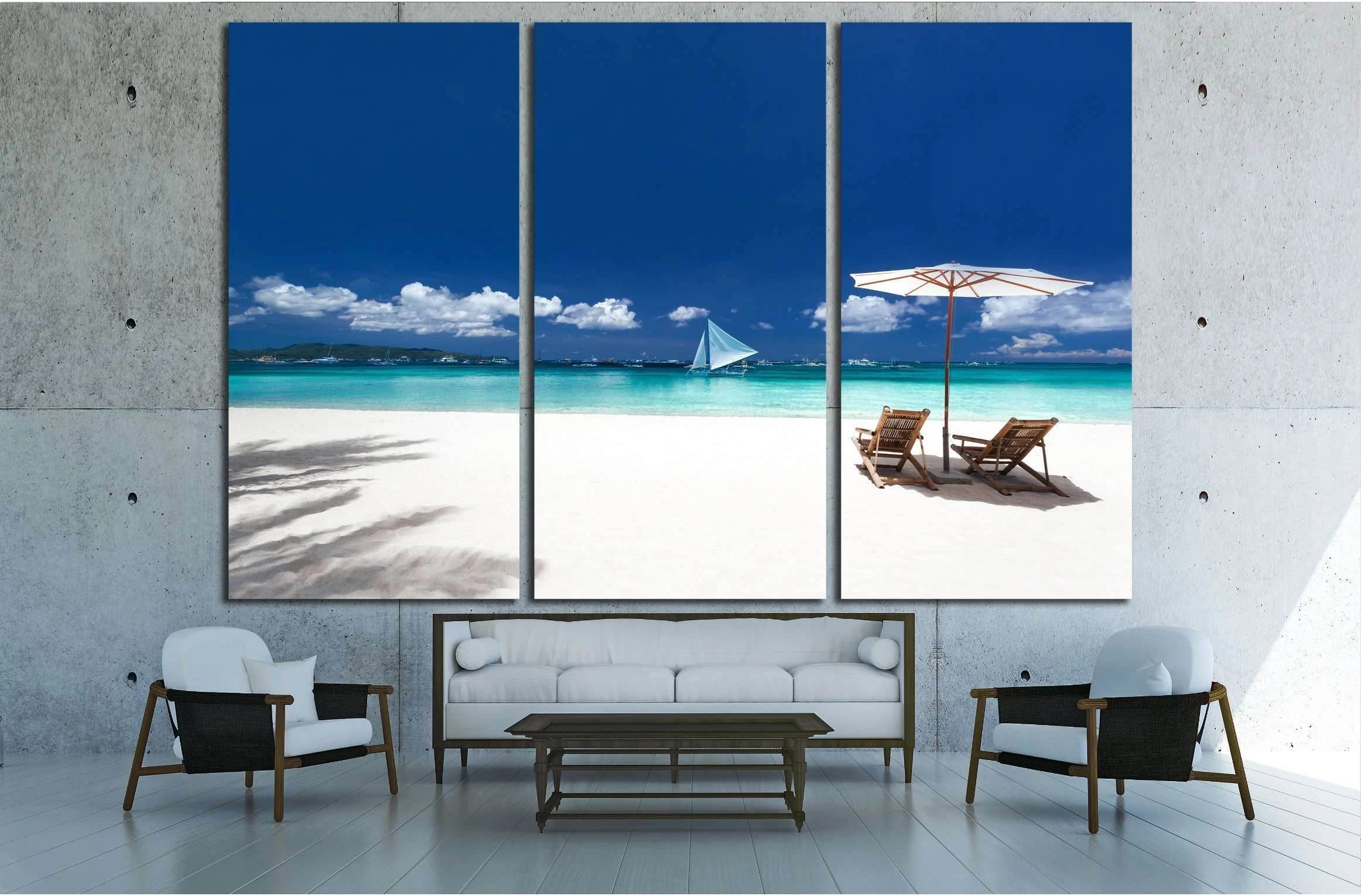 Caribbean tropical beach №3133 Ready to Hang Canvas Print - Zellart Canvas Prints ALL_Products, s-3133