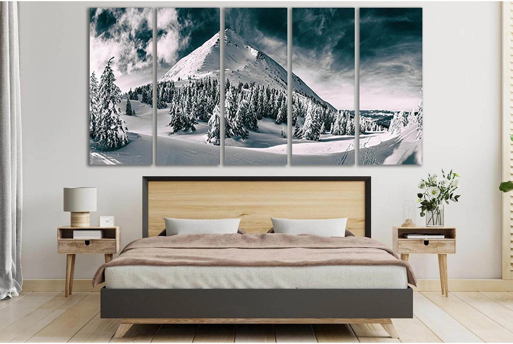 Carpathian Mountains Petros Peak №SL887 Ready to Hang Canvas Print - Zellart Canvas Prints 0new, ALL_Products, Black & White Wall Art