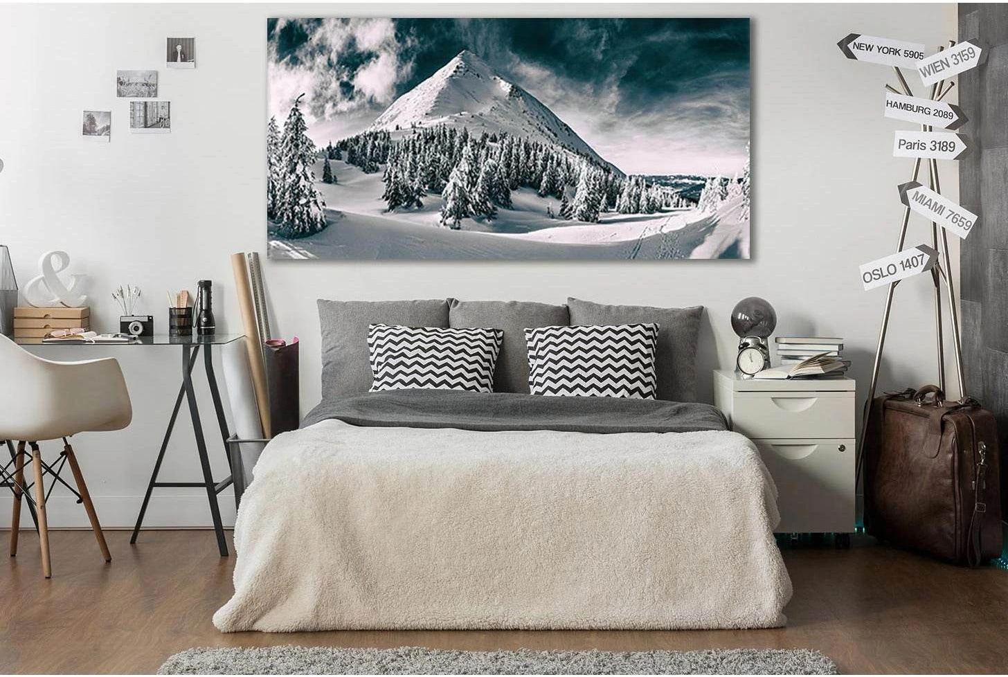 Carpathian Mountains Petros Peak №SL887 Ready to Hang Canvas Print - Zellart Canvas Prints 0new, ALL_Products, Black & White Wall Art
