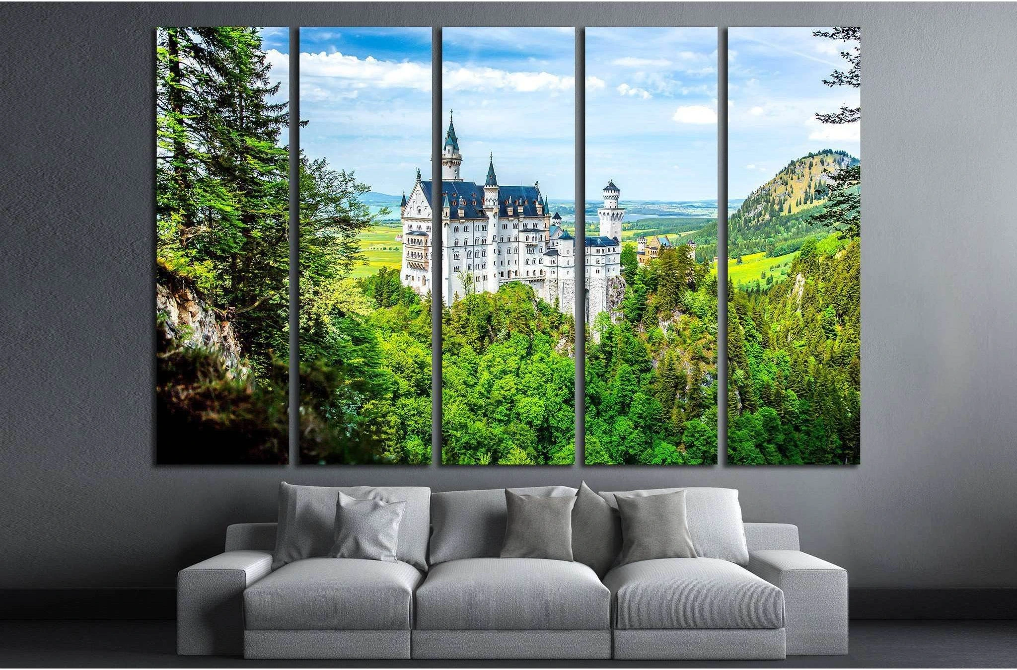 Castle Neuschwanstein №1810 Ready to Hang Canvas Print - Zellart Canvas Prints ALL_Products, s-1810