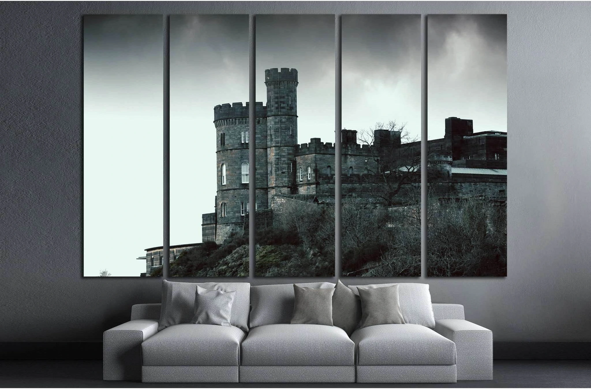 Castle on the rock - horror picture №1801 Ready to Hang Canvas Print - Zellart Canvas Prints ALL_Products, s-1801