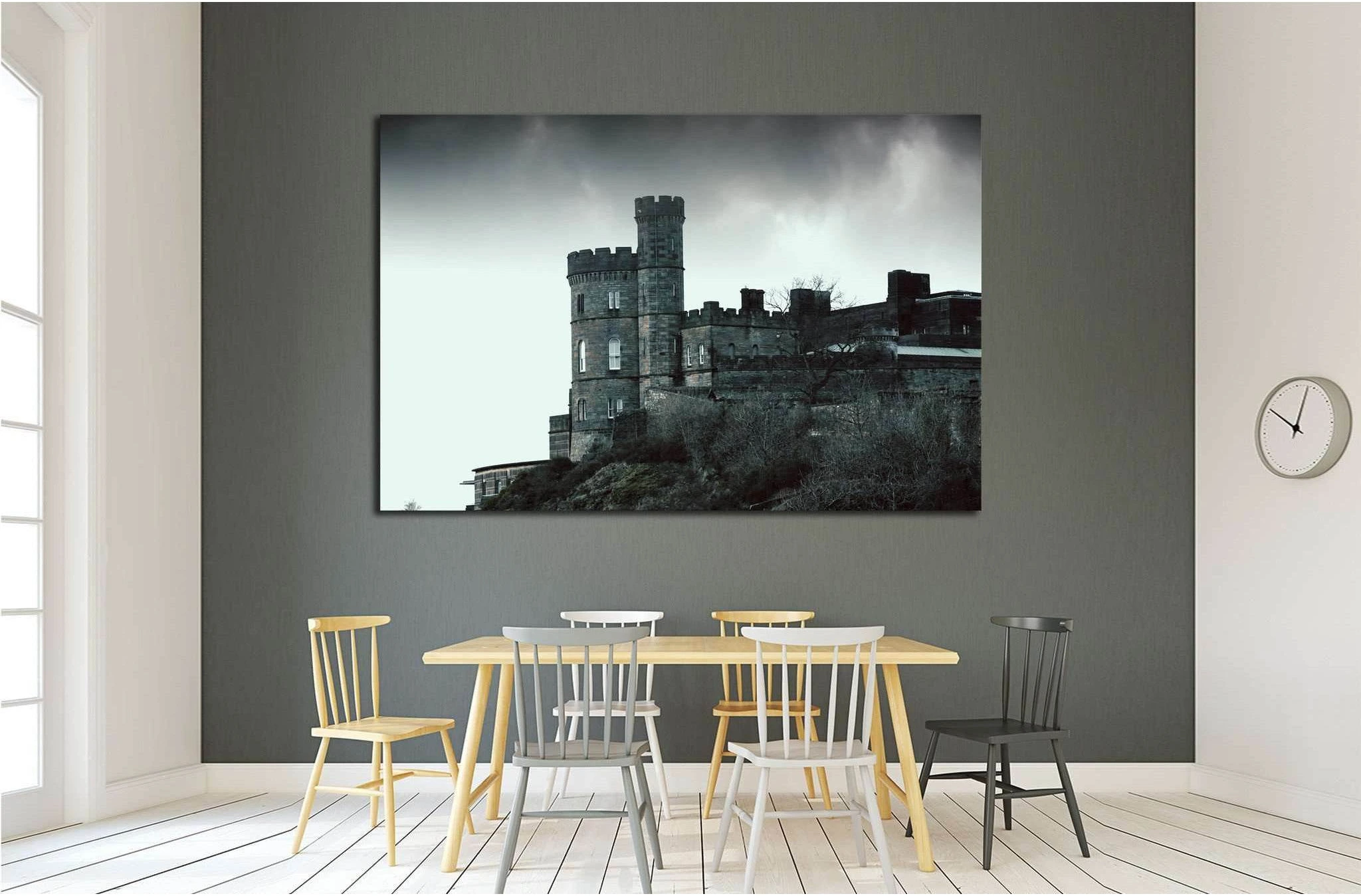 Castle on the rock - horror picture №1801 Ready to Hang Canvas Print - Zellart Canvas Prints ALL_Products, s-1801