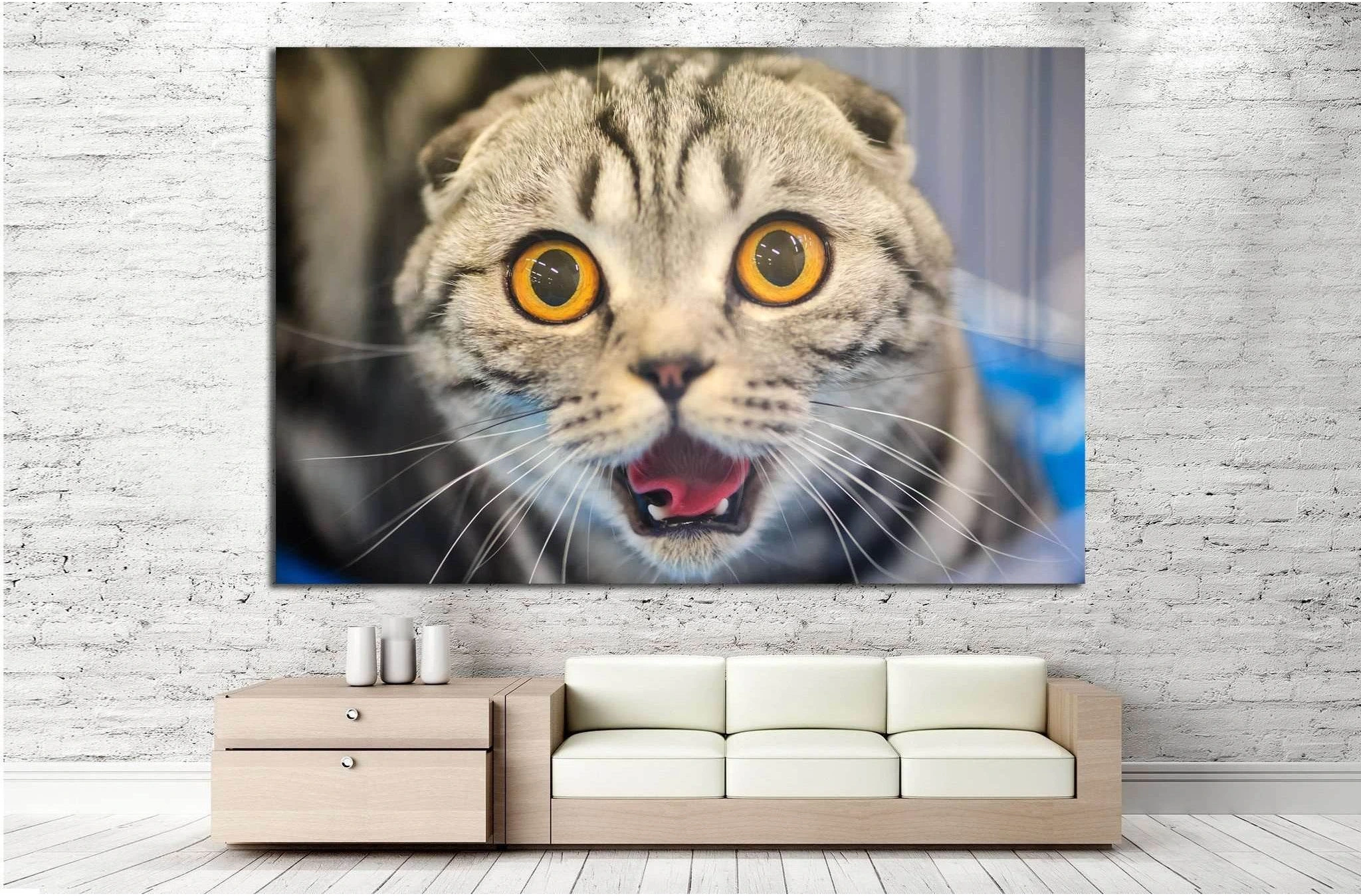 Cat with yellow eyes №14 Ready to Hang Canvas Print - Zellart Canvas Prints ALL_Products, s-14