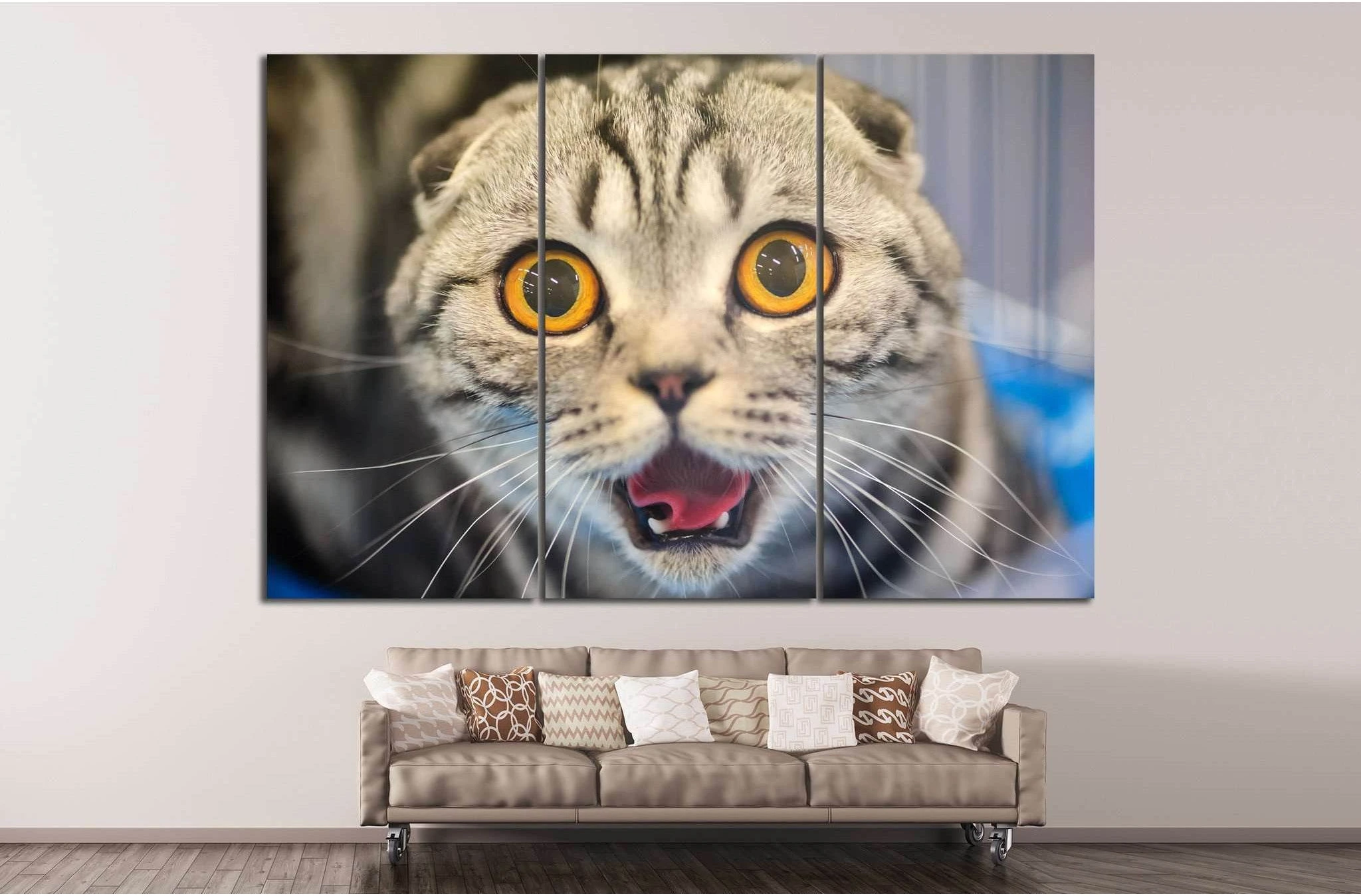 Cat with yellow eyes №14 Ready to Hang Canvas Print - Zellart Canvas Prints ALL_Products, s-14