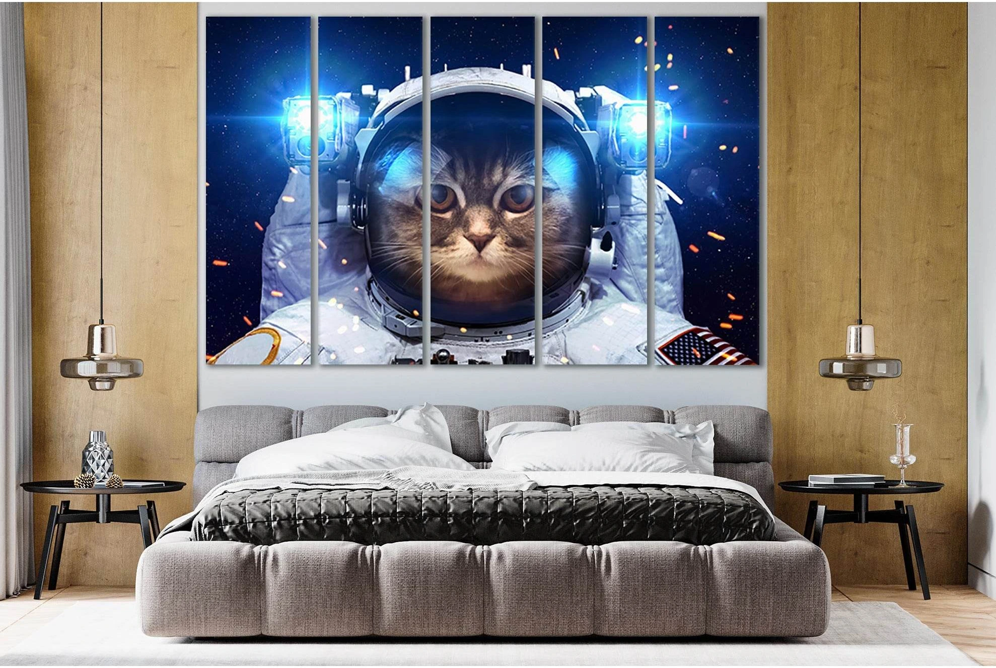 Cats Astronauts №SL392 Ready to Hang Canvas Print - Zellart Canvas Prints 0new, ALL_Products, Astronomy & Space Canvas Wall Art