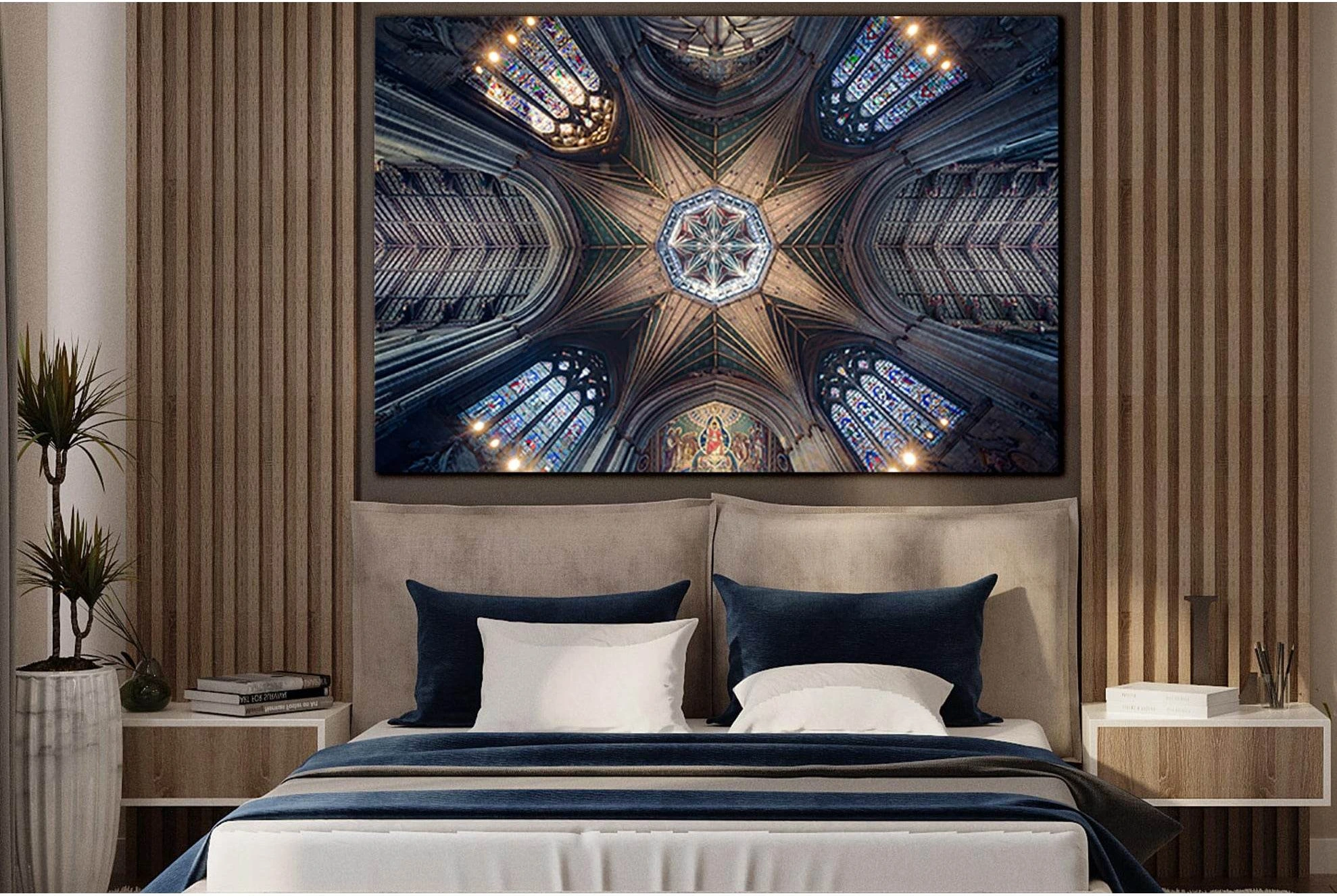 Ceiling Of Ely Cathedral №SL1366 Ready to Hang Canvas Print - Zellart Canvas Prints 0new, ALL_Products, Architecture