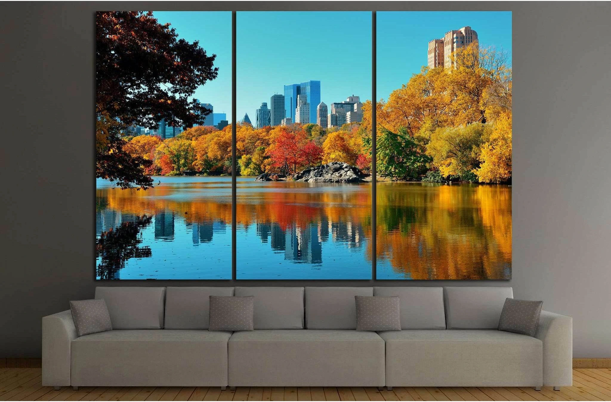 Central Park, New York №871 Ready to Hang Canvas Print - Zellart Canvas Prints 0_NY_ART, ALL_Products, s-871
