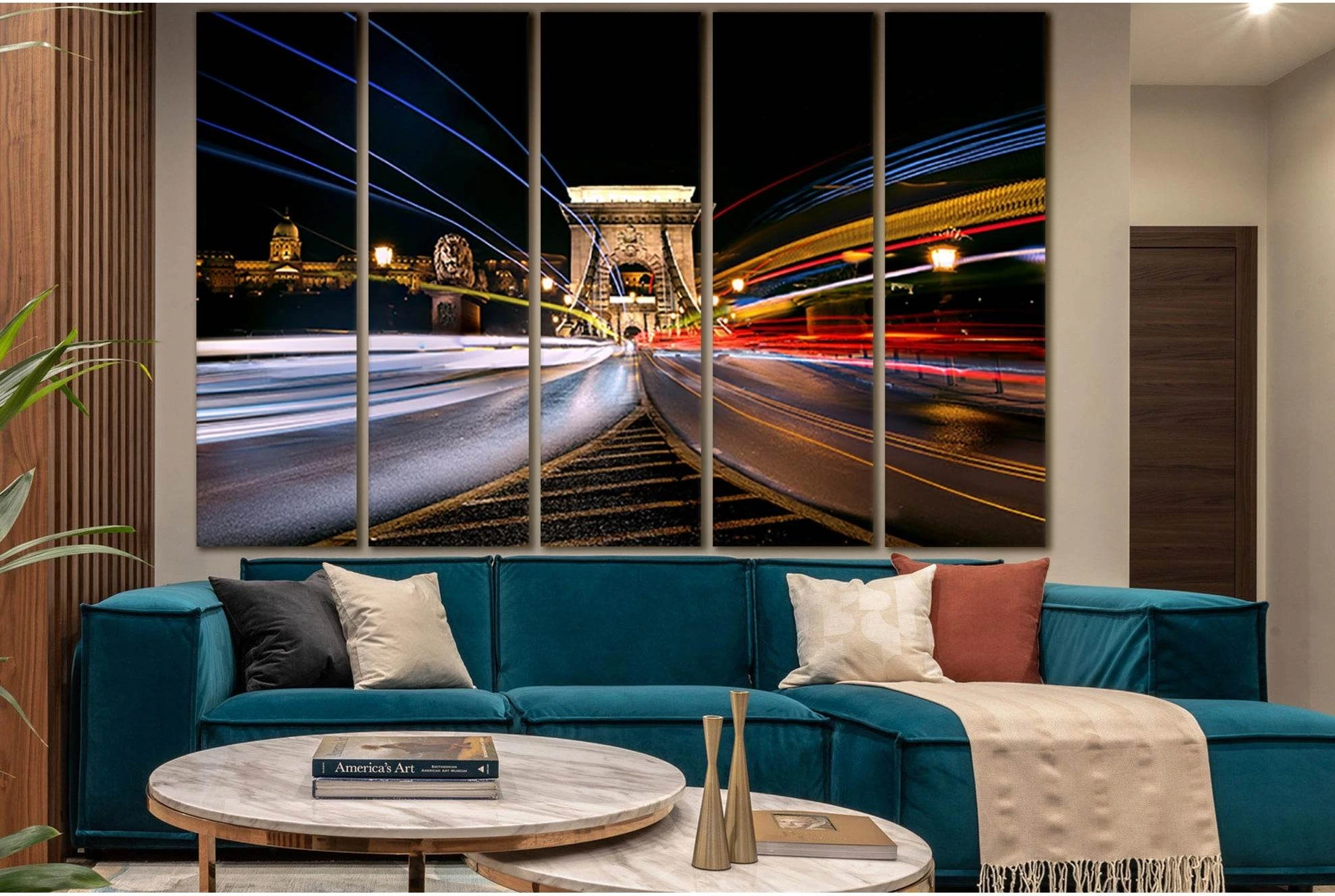 Chain Bridge №SL1117 Ready to Hang Canvas Print - Zellart Canvas Prints 0new, ALL_Products, Bridges Wall Art