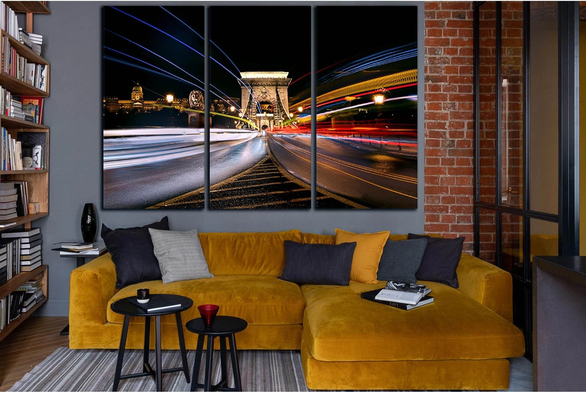 Chain Bridge №SL1117 Ready to Hang Canvas Print - Zellart Canvas Prints 0new, ALL_Products, Bridges Wall Art