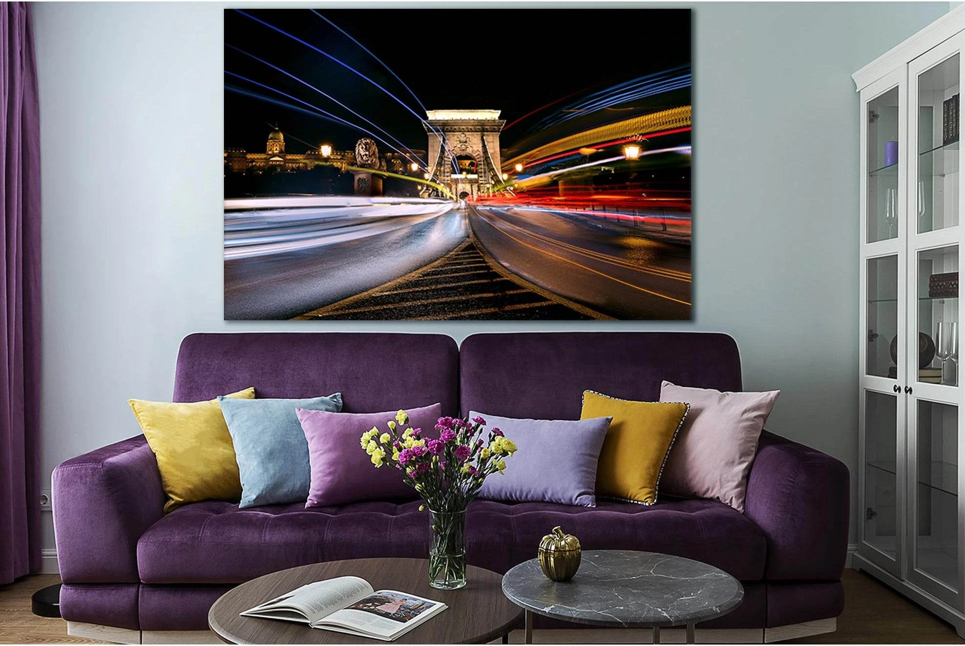 Chain Bridge №SL1117 Ready to Hang Canvas Print - Zellart Canvas Prints 0new, ALL_Products, Bridges Wall Art