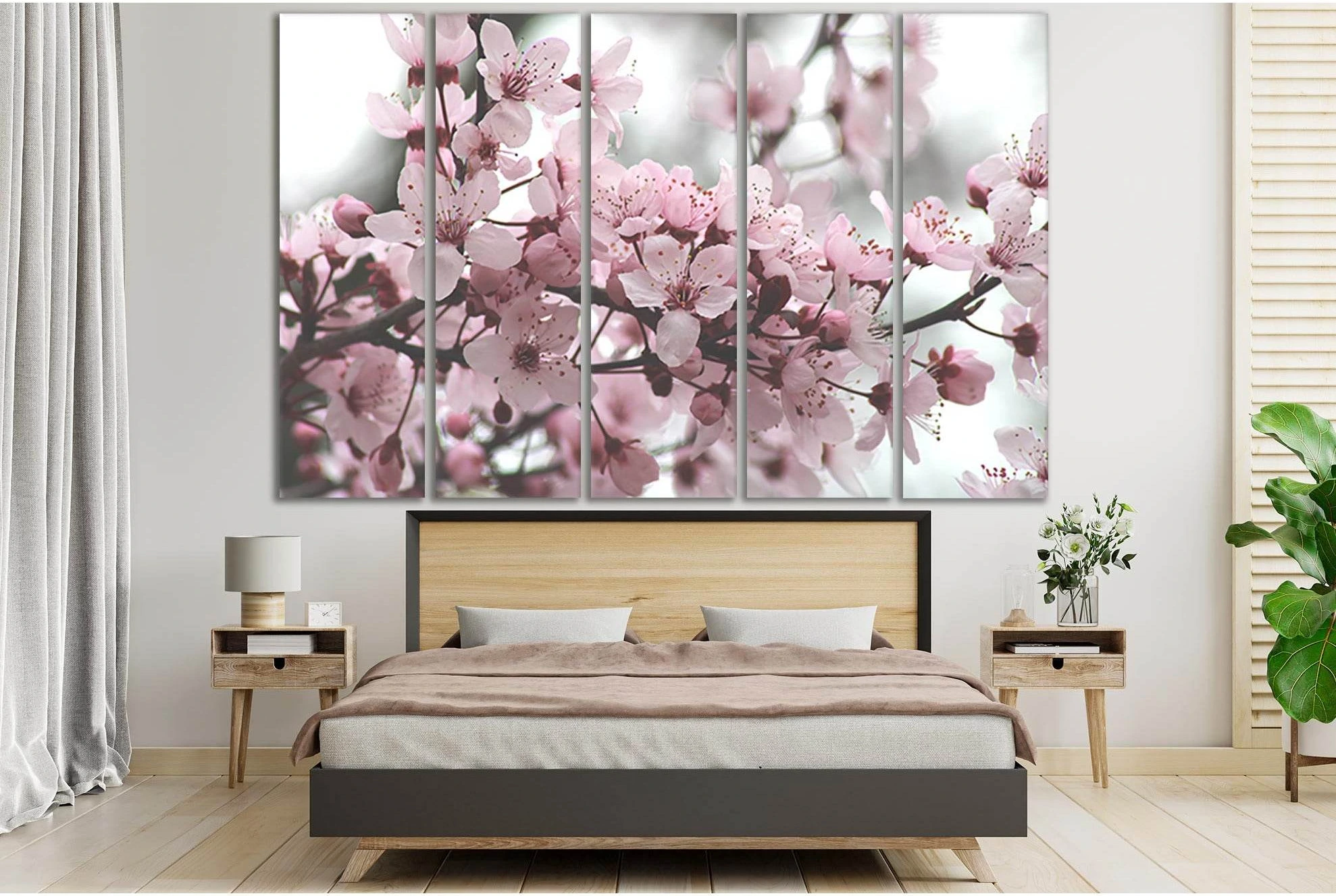 Cherry Blossoms №SL726 Ready to Hang Canvas Print - Zellart Canvas Prints 0new, ALL_Products, Floral & Botanical Wall Art