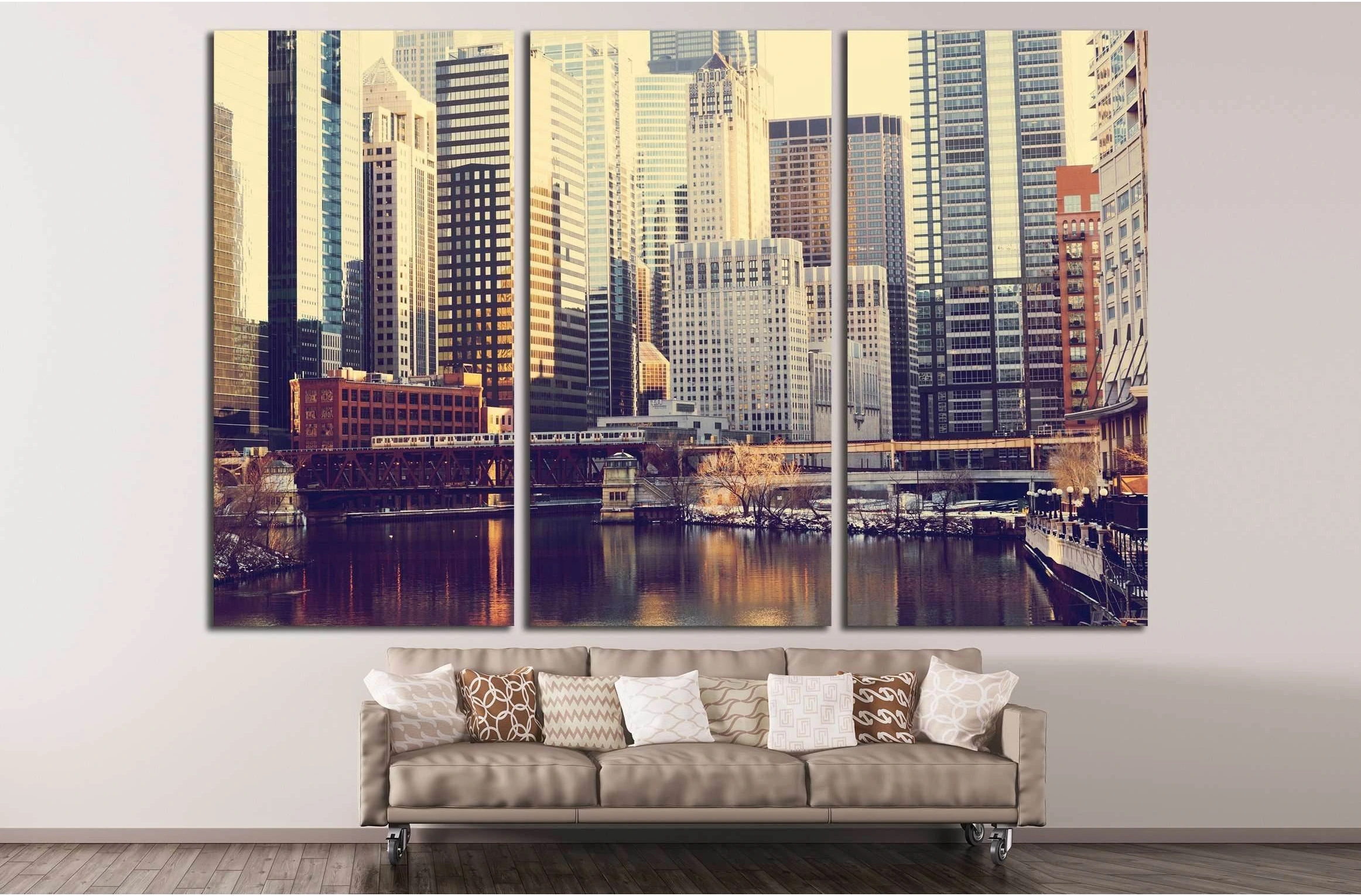 Chicago №2170 Ready to Hang Canvas Print - Zellart Canvas Prints ALL_Products, s-2170