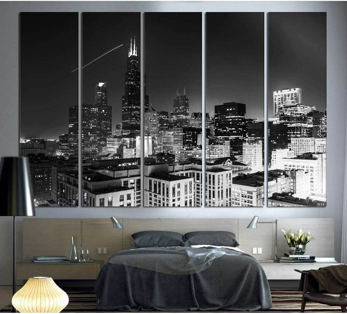 Chicago Cityscape №1098 Ready to Hang Canvas Print - Zellart Canvas Prints ALL_Products, autopostr_pinterest_65155, autopostr_pinterest_65157, autopostr_pinterest_65158, autopostr_pinterest_65160