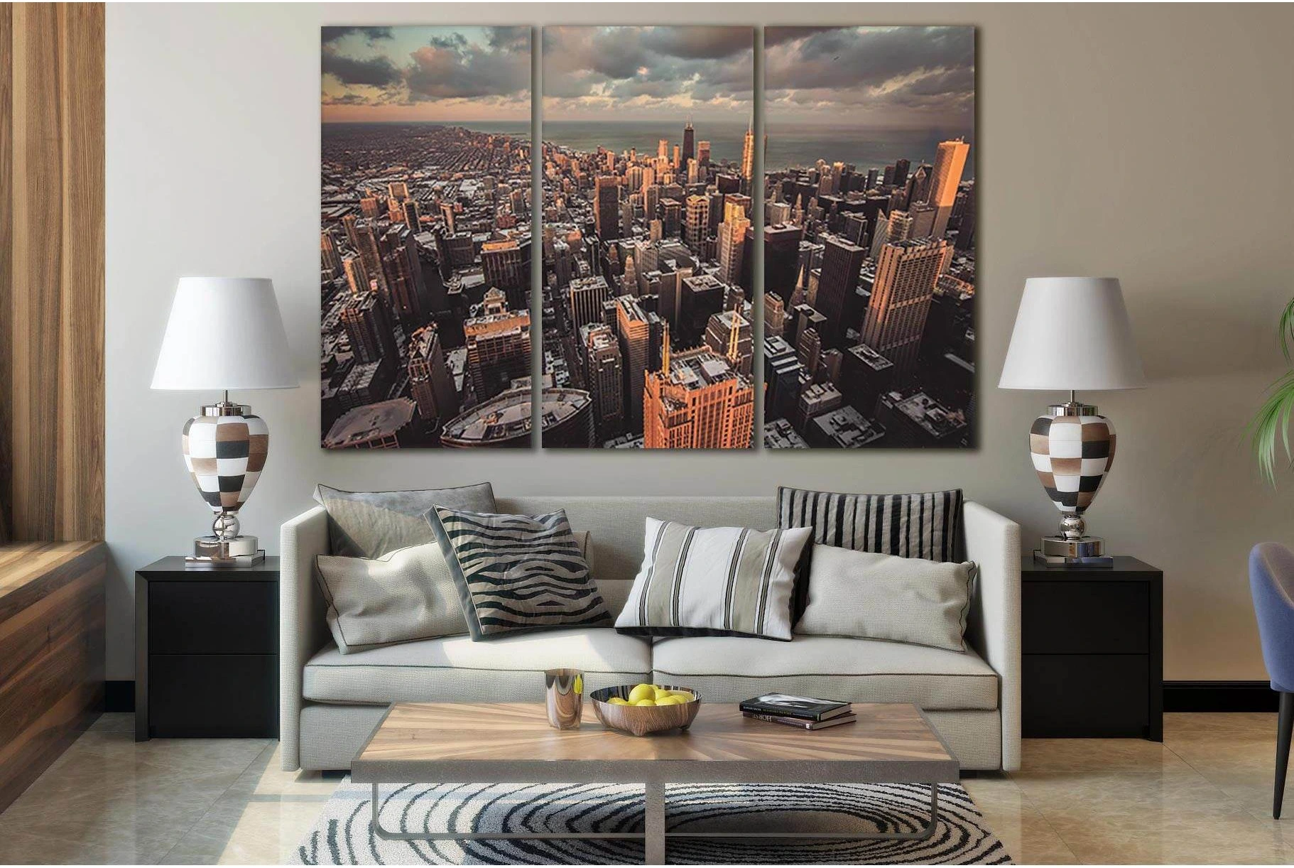 Chicago Cityscapes №SL329 Ready to Hang Canvas Print - Zellart Canvas Prints 0new, ALL_Products, Cityscapes & Skylines